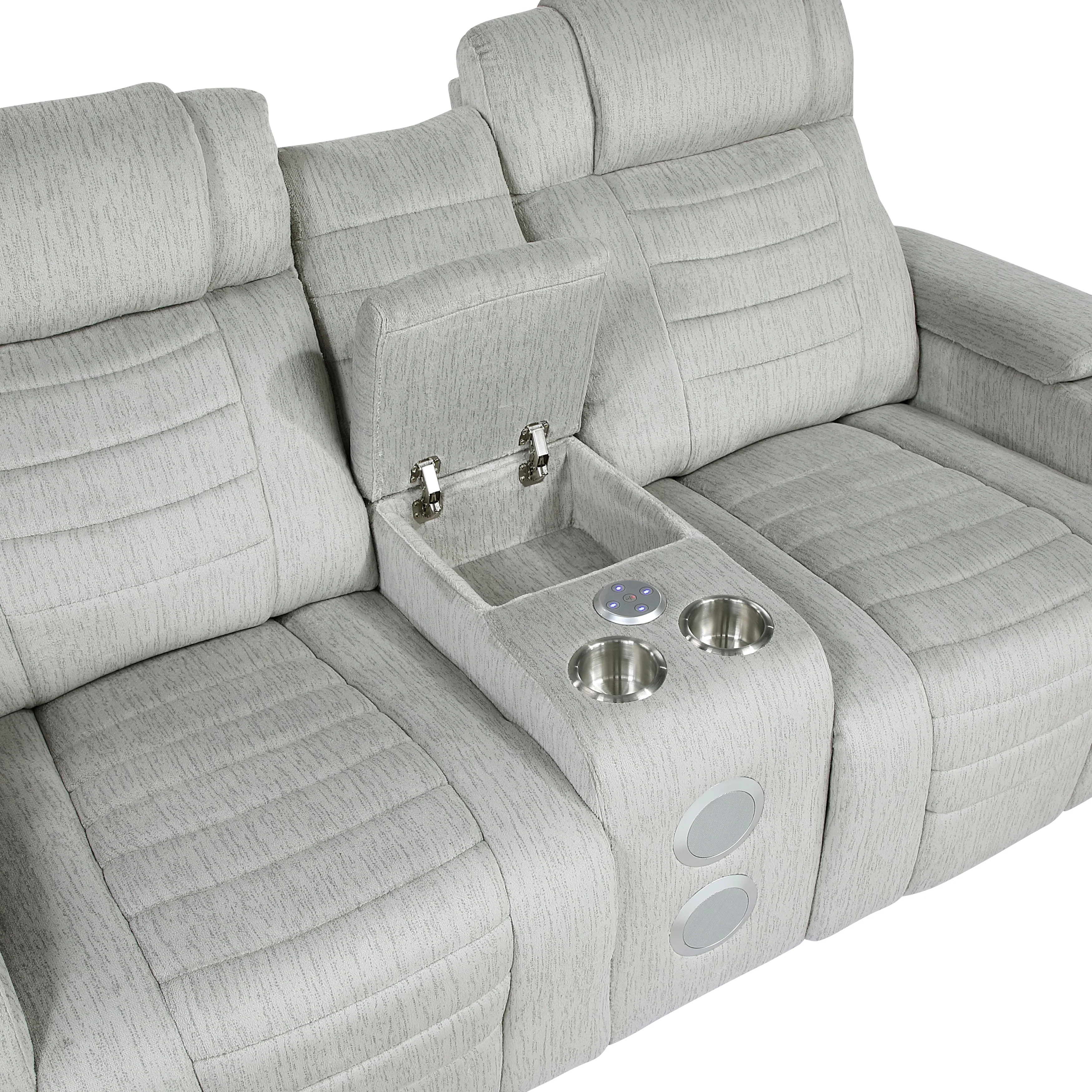 Ronan Light Gray Double Reclining Living Room Set - Image 16