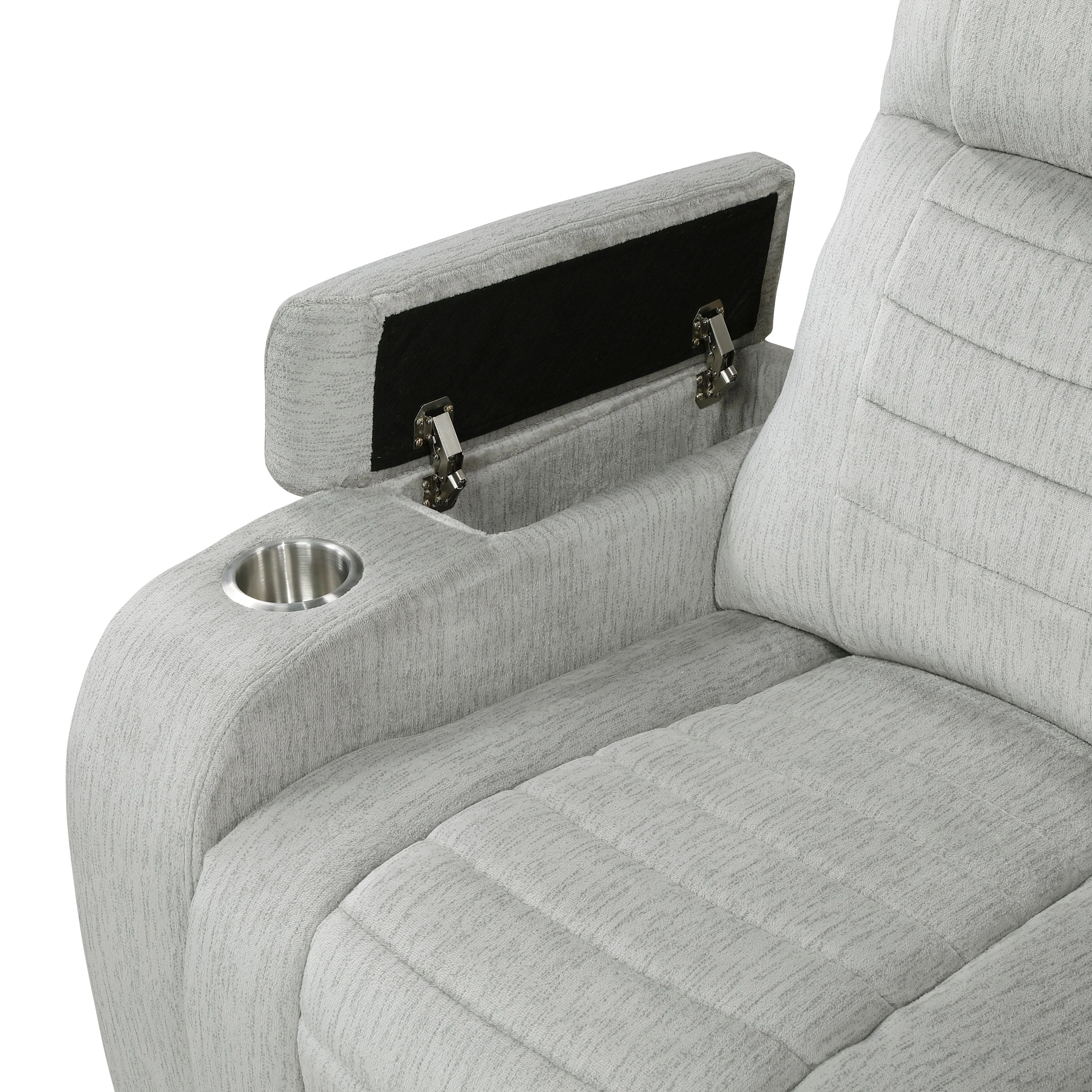 Ronan Light Gray Double Reclining Living Room Set - Image 18