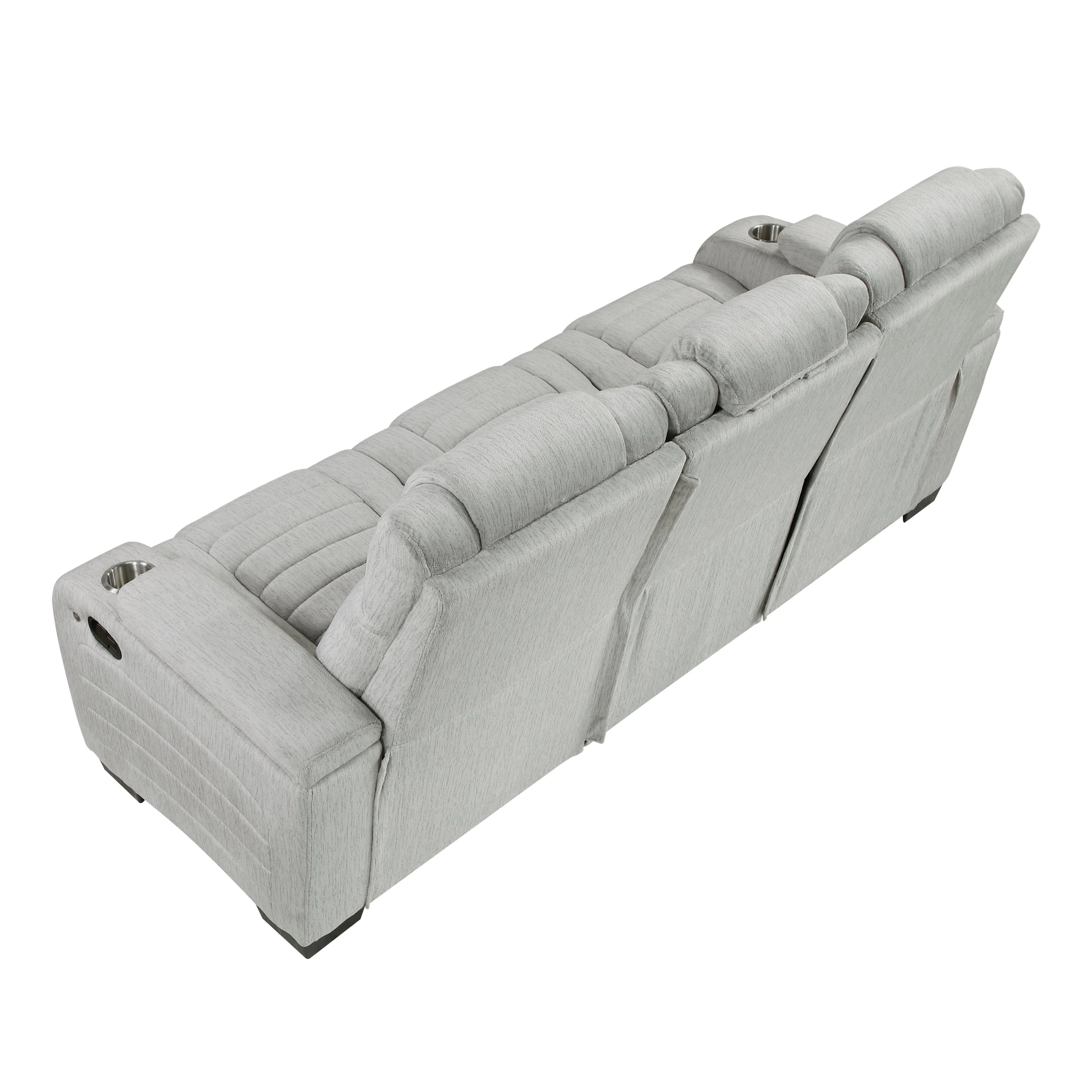 Ronan Light Gray Double Reclining Sofa - Image 4