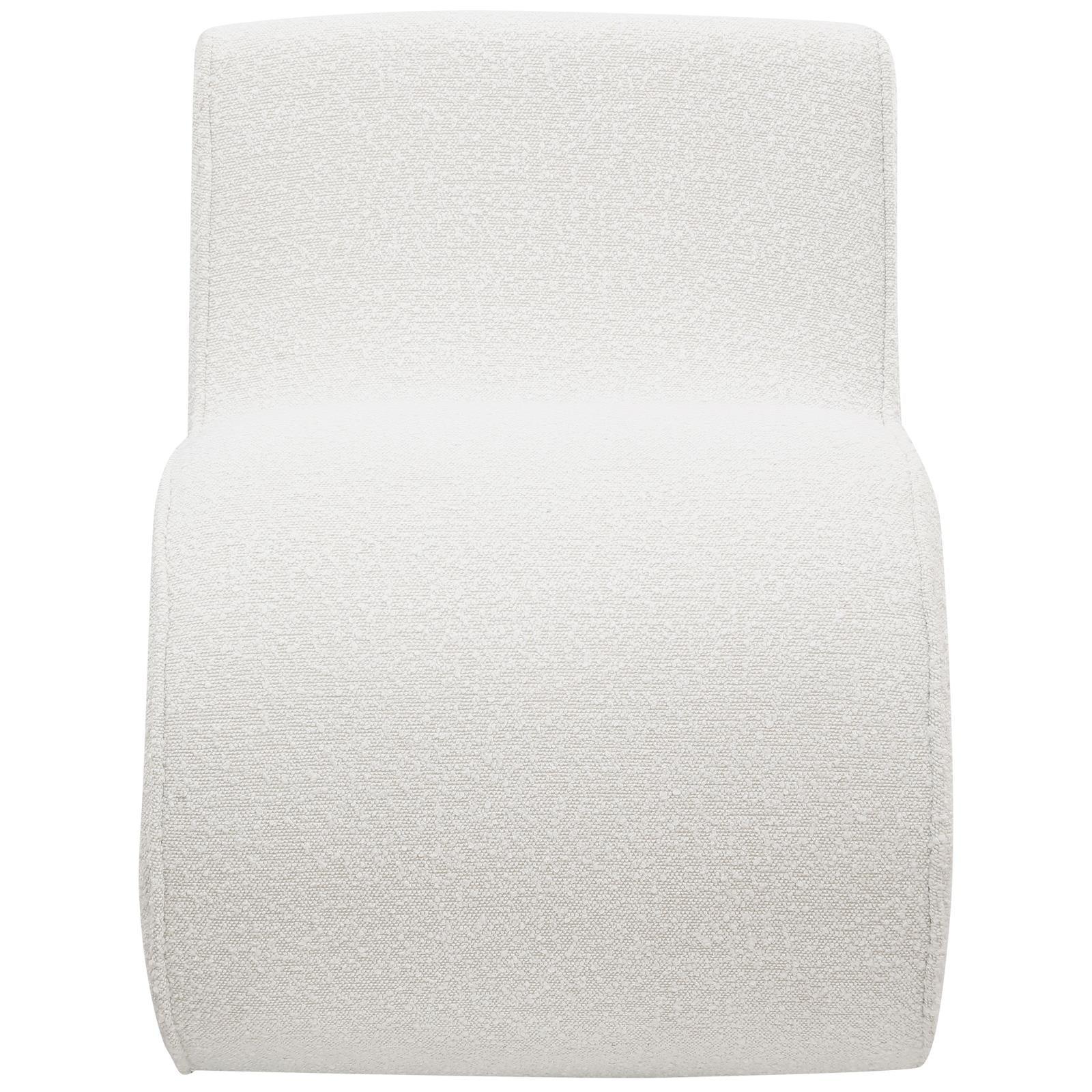 Ronea Cream Boucle Upholstered Armless Curved Accent Chair - Image 2