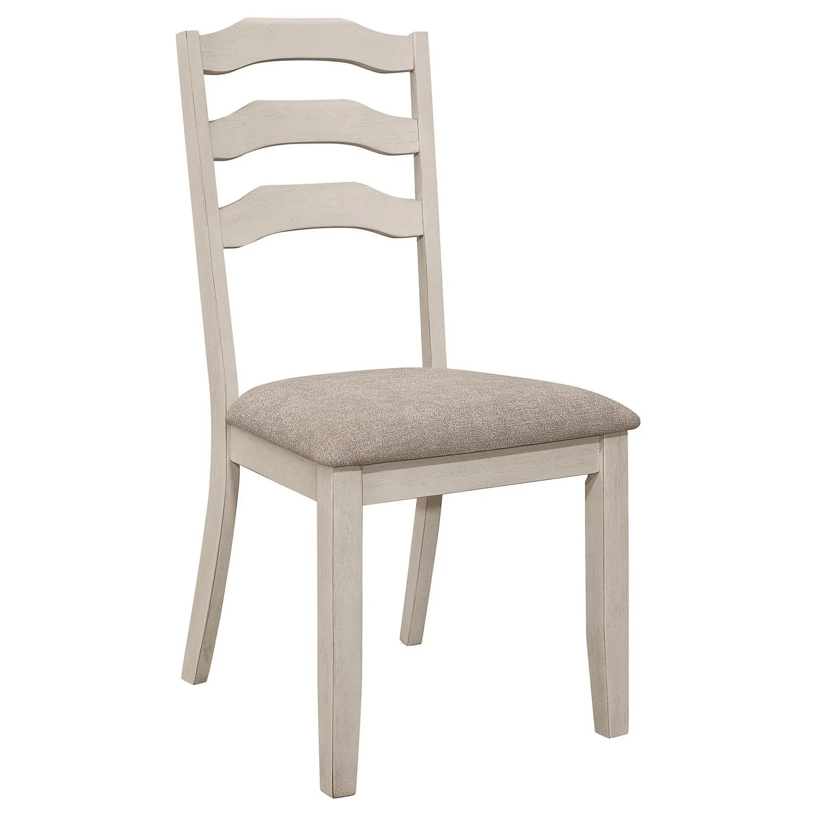 Ronnie Ladder Back Padded Seat Dining Side Chair Khaki and Rustic Cream (Set of 2) - Image 2