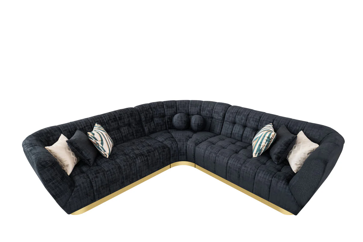 Rosa Black Sectional - Image 6