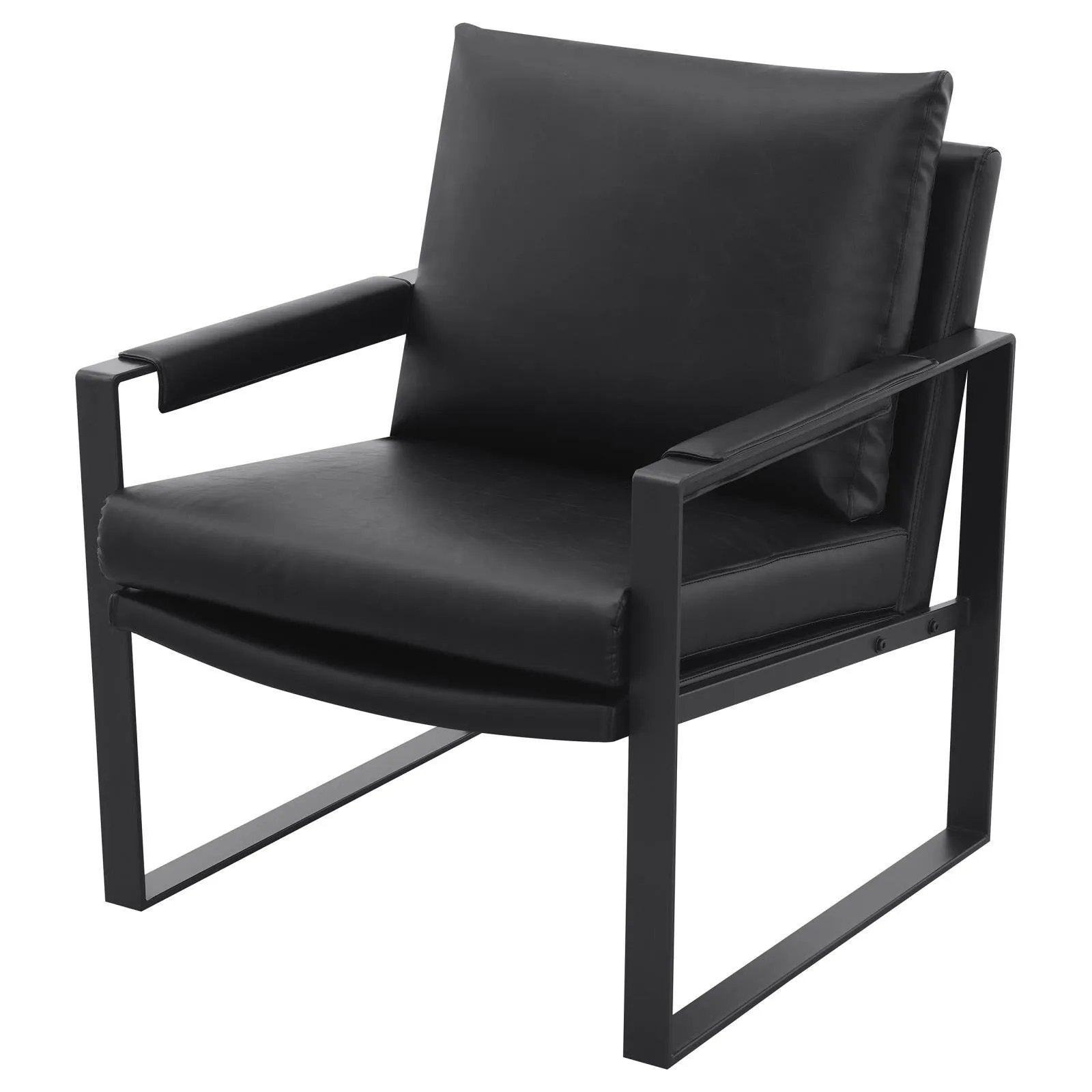Rosalind Black and Gunmetal Upholstered Track Arms Accent Chair - Image 3