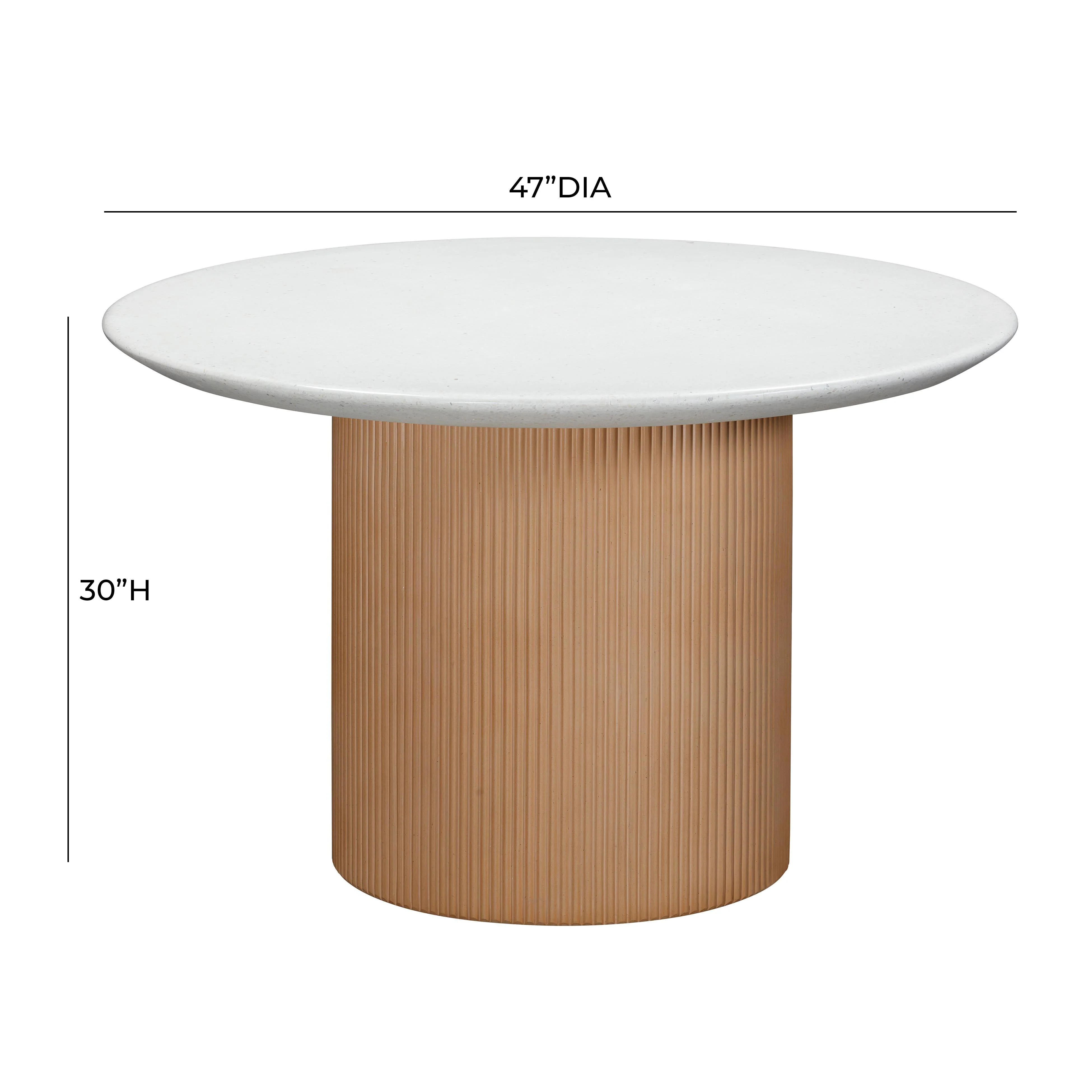 Rose Faux Terrazzo and Terracotta Concrete Indoor / Outdoor 47" Round Dining Table - Image 6