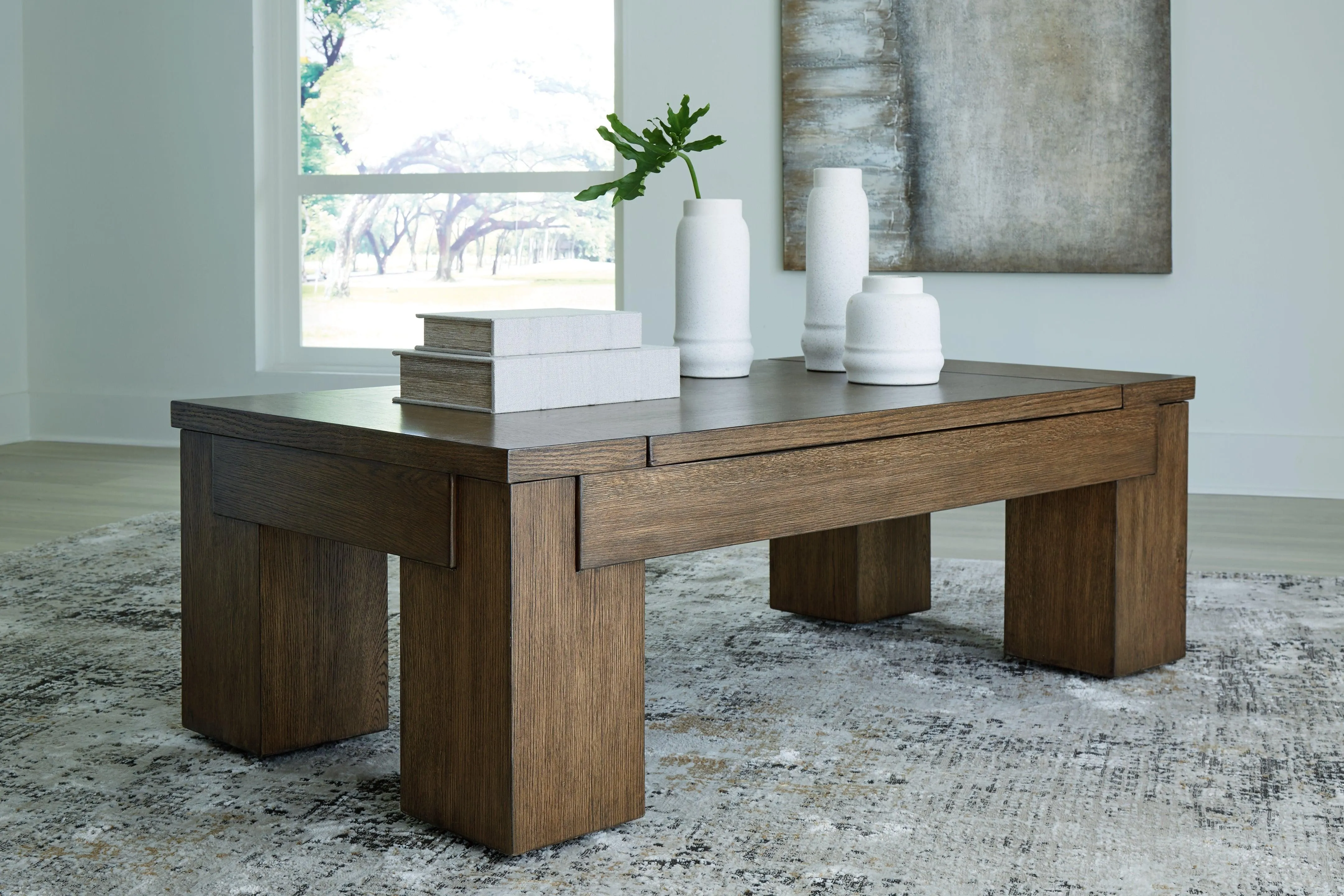 Rosswain Warm Brown Lift-Top Coffee Table - Image 8