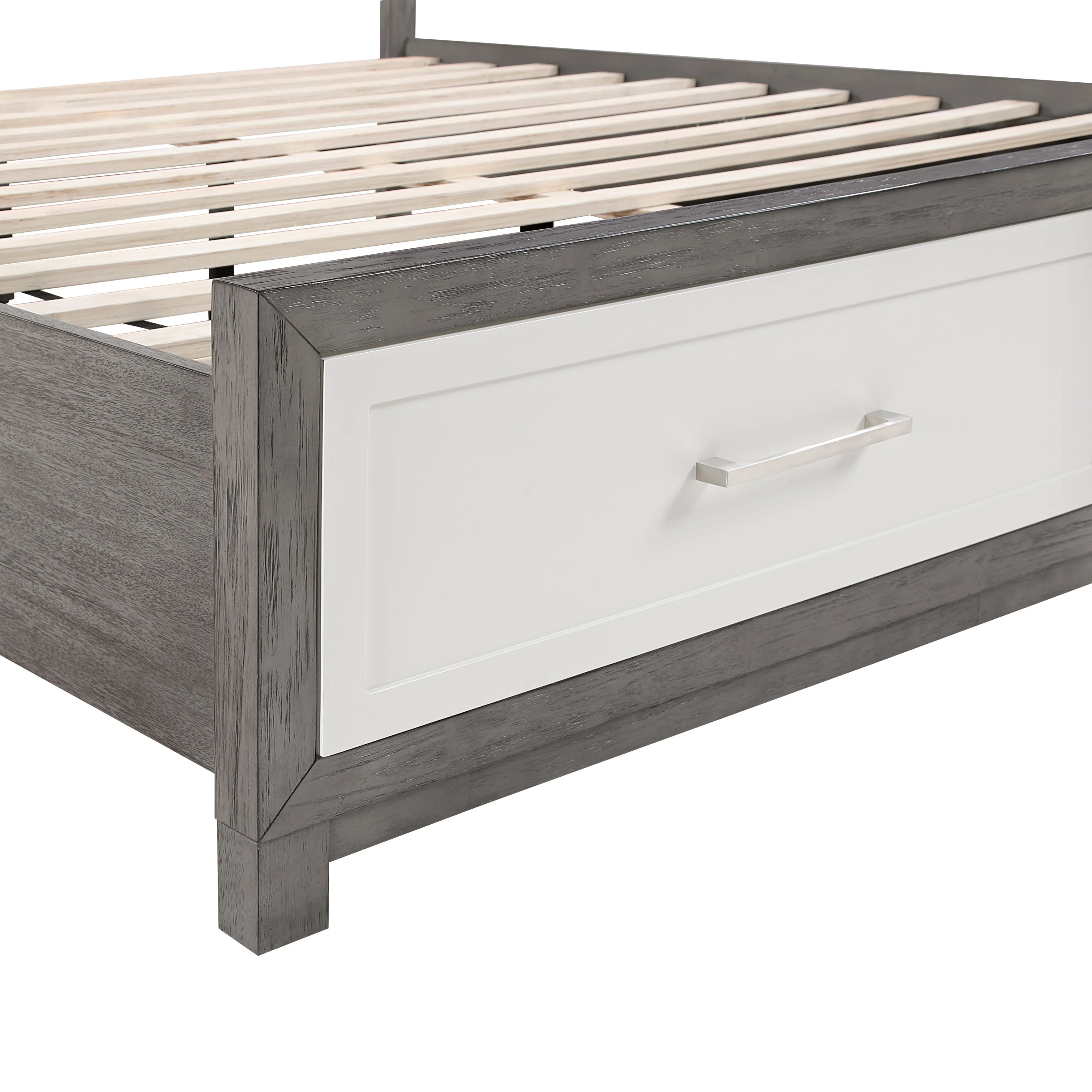 Rowan Ivory/Gray Youth Platform Bedroom Set with Footboard Storage - Image 12