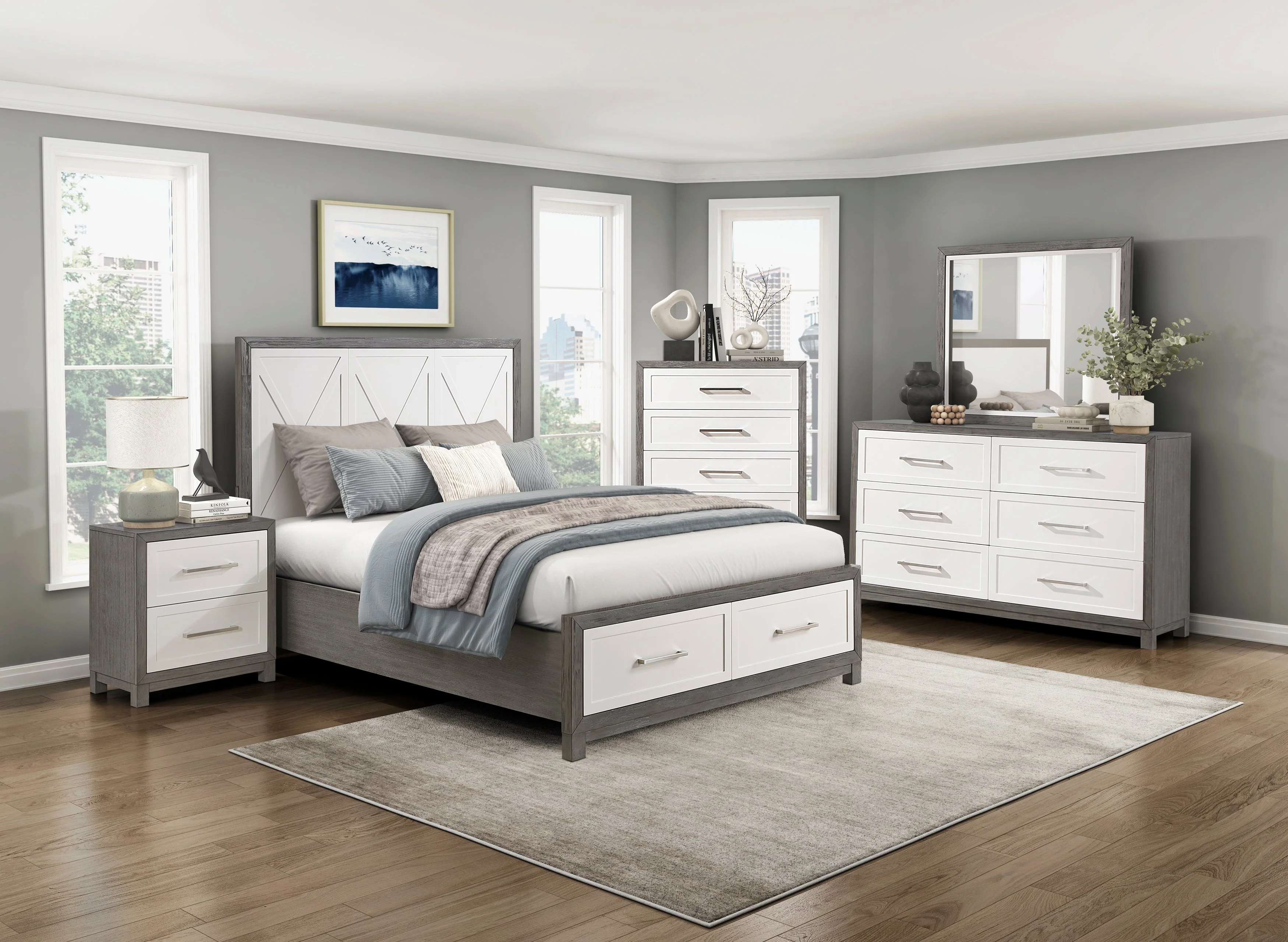 Rowan Two-tone Queen Storage Platform Bed - Image 10