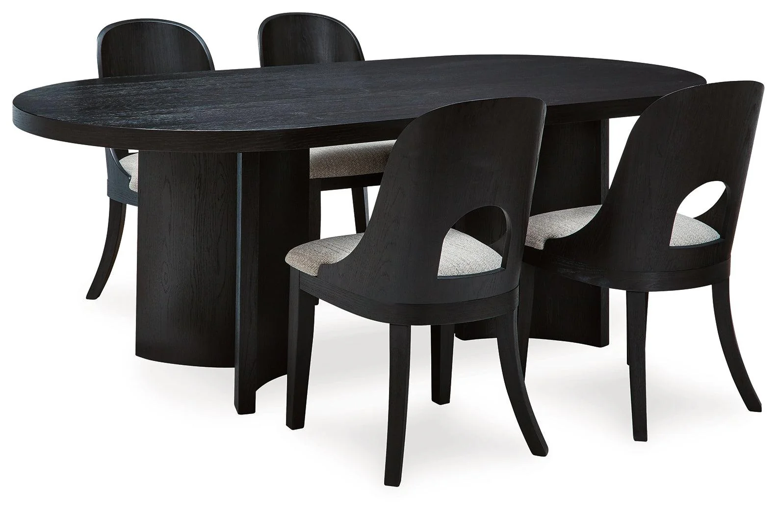 Rowanbeck Black Dining Table and 4 Chairs - Image 2