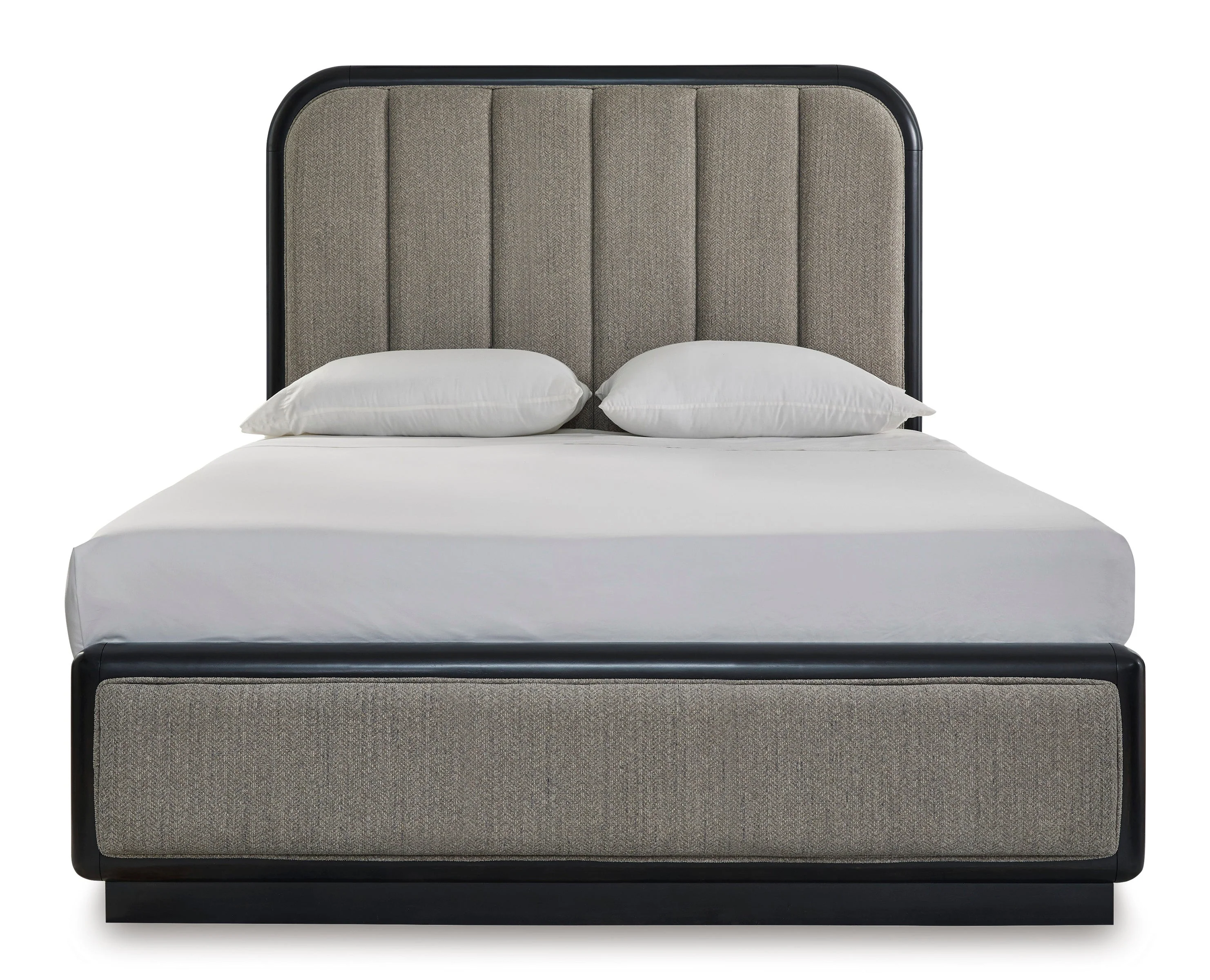 Rowanbeck Gray/Black Upholstered Panel Bedroom Set - Image 3