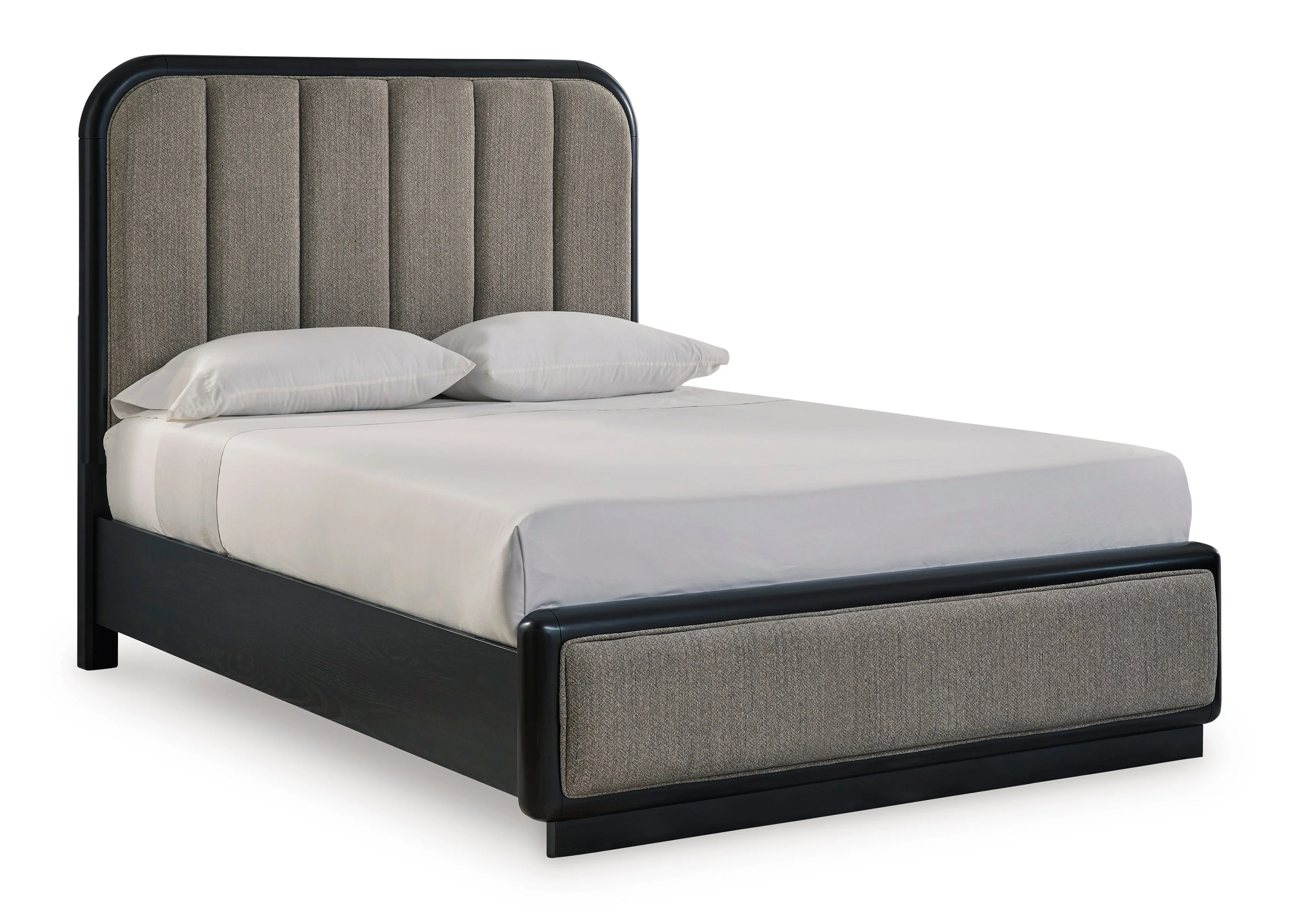 Rowanbeck Gray/Black Upholstered Panel Bedroom Set - Image 4