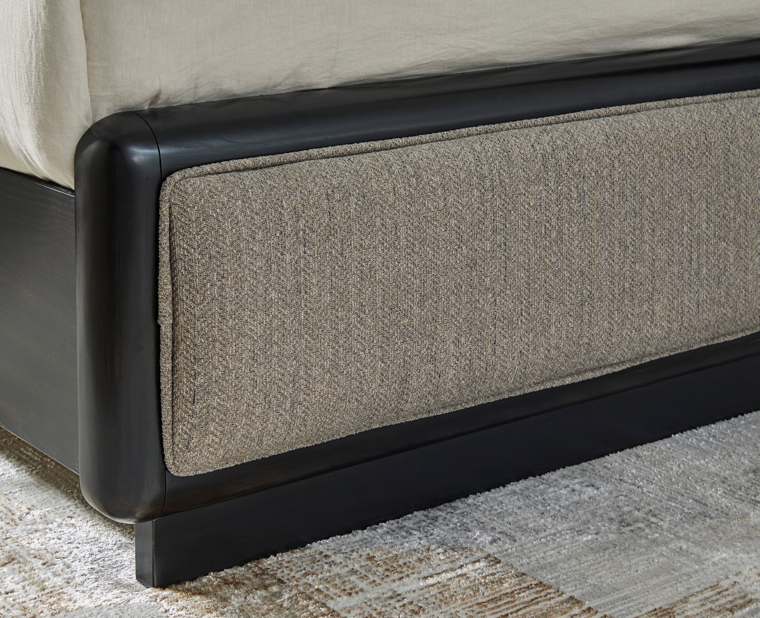 Rowanbeck Gray/Black Upholstered Panel Bedroom Set - Image 7