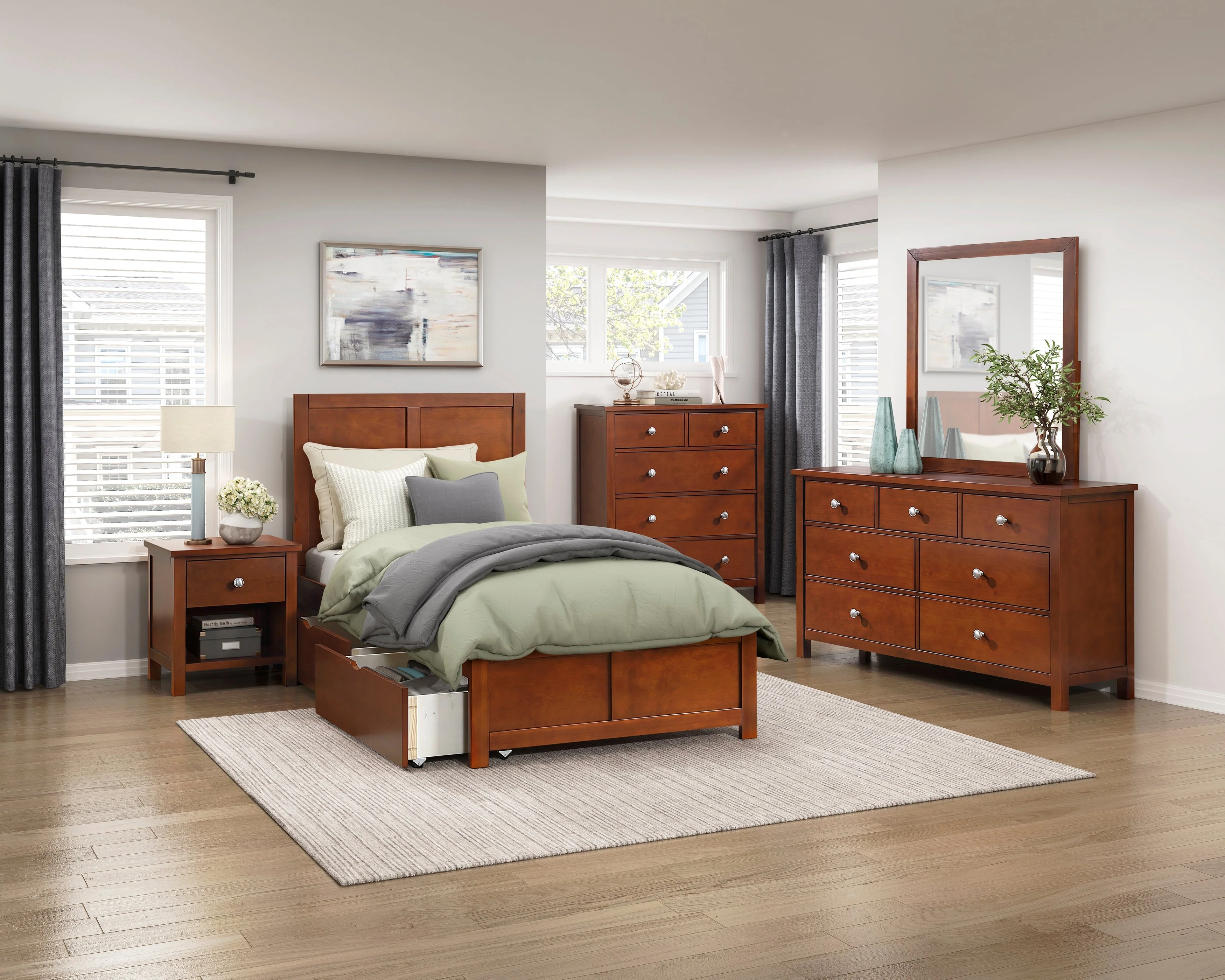 Rowe Dark Cherry Drawer Chest - Image 7