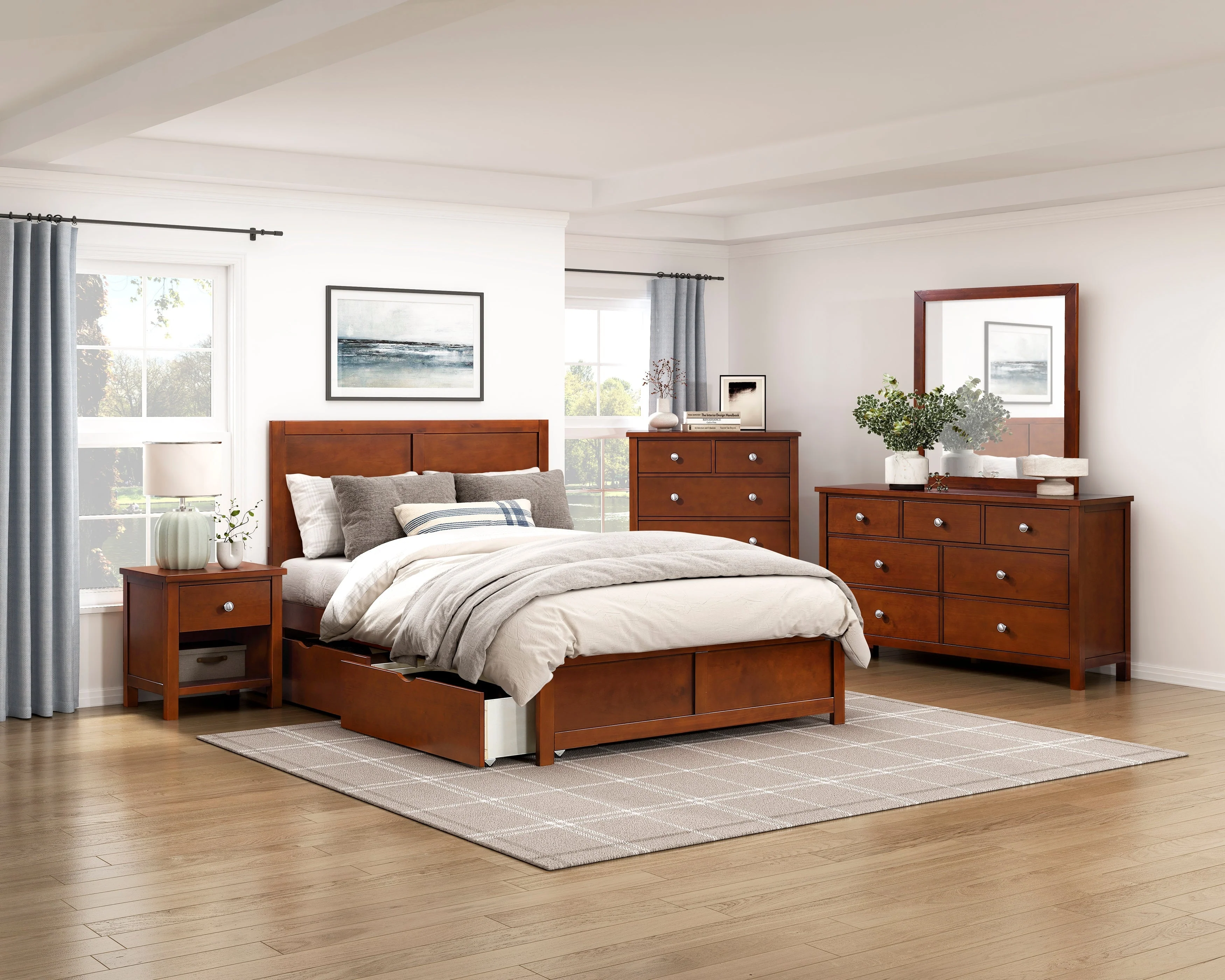 Rowe Dark Cherry Drawer Night Stand - Image 10