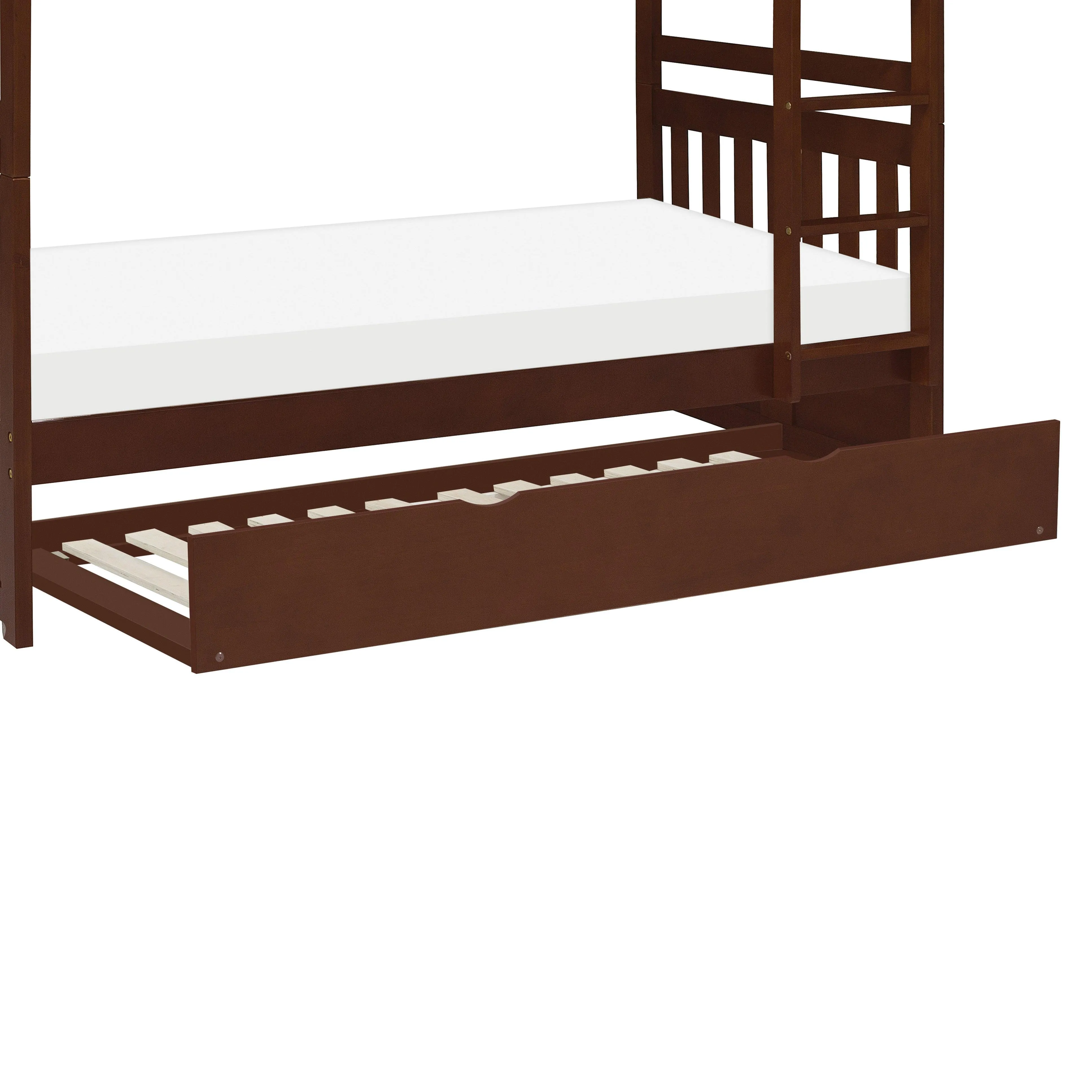 Rowe Dark Cherry Full/Full Bunk Bed with Twin Trundle - Image 2