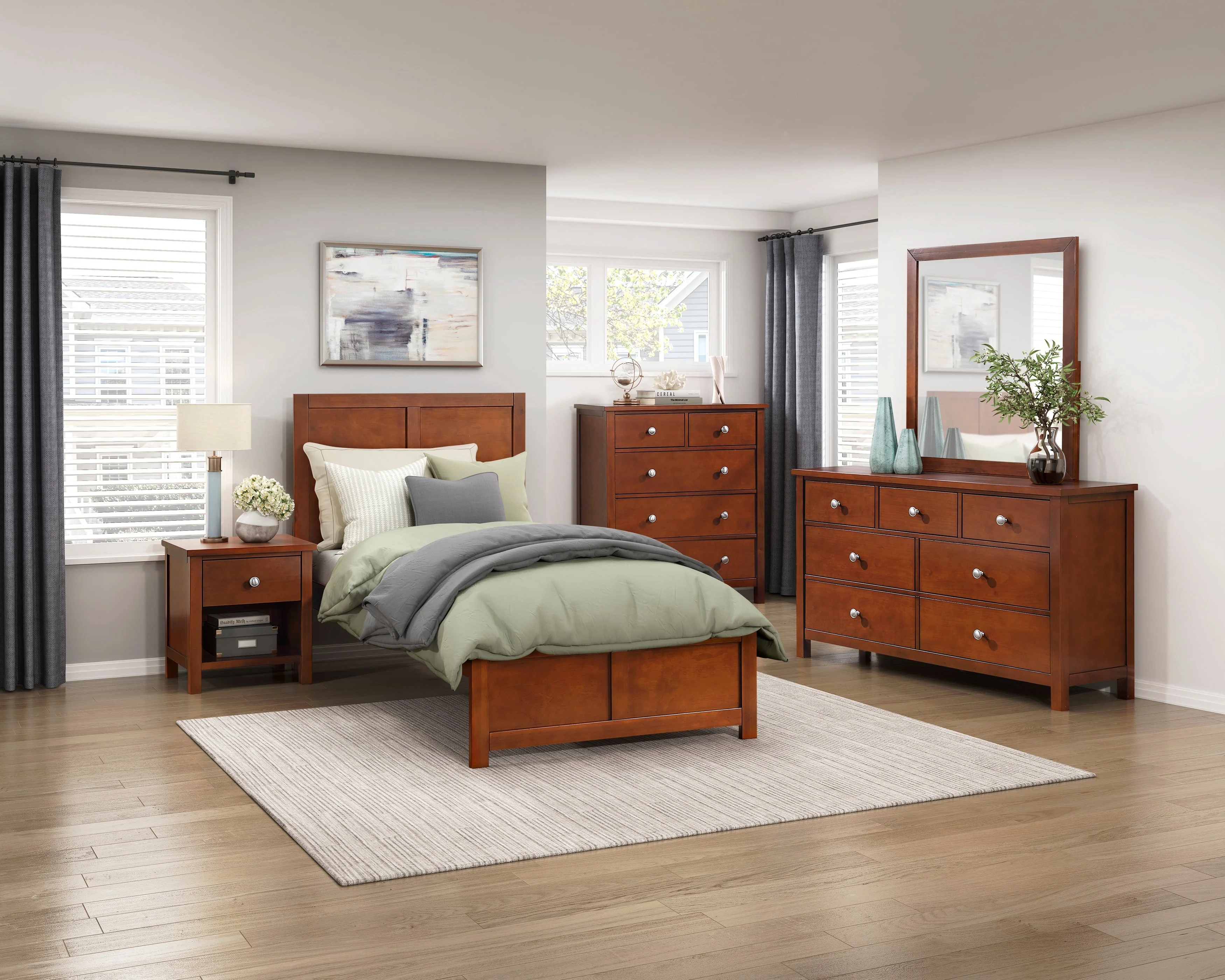 Rowe Dark Cherry Twin Platform Bed - Image 19