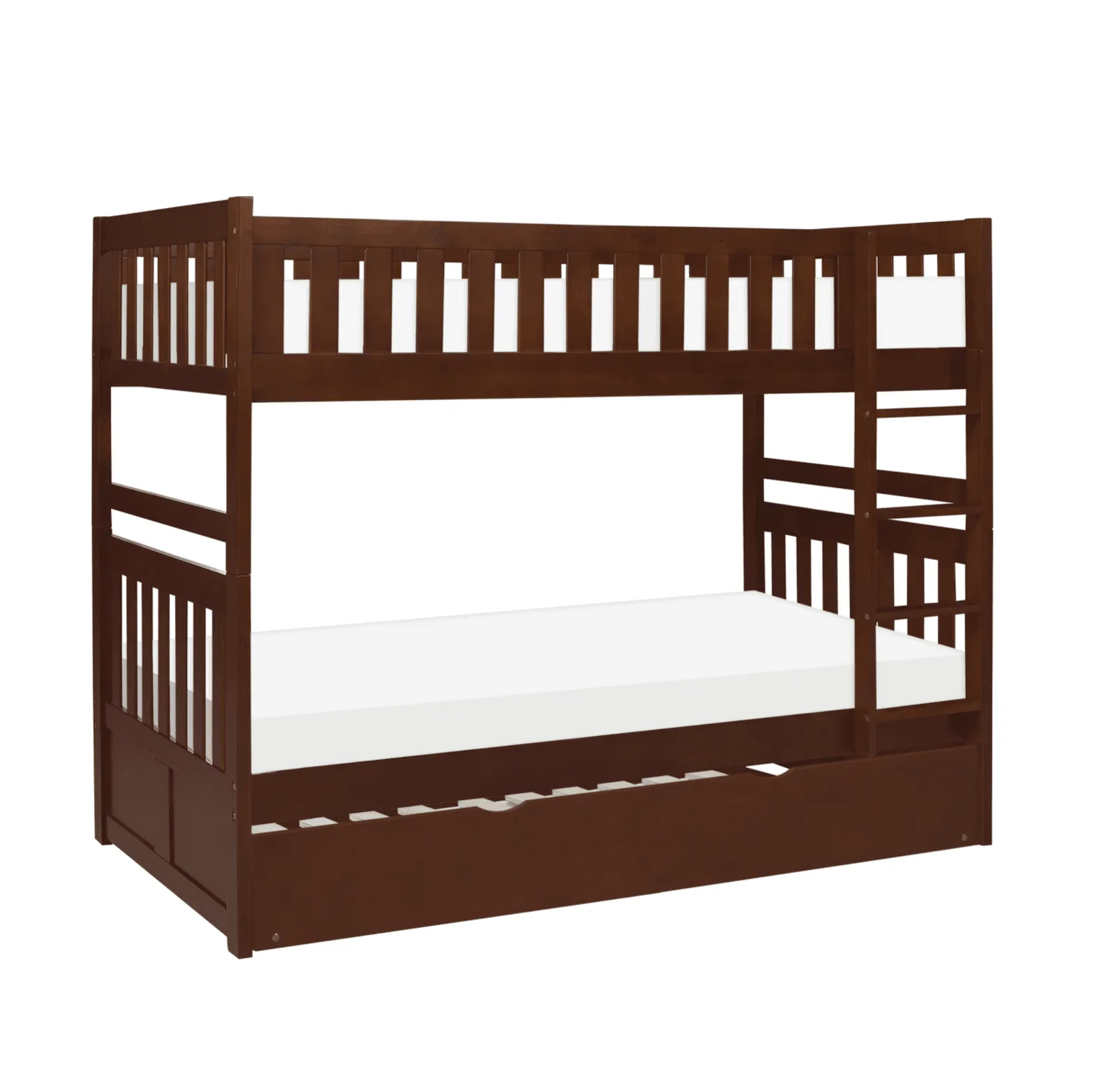 Rowe Dark Cherry Twin/Twin Bunk Bed with Twin Trundle - Image 3