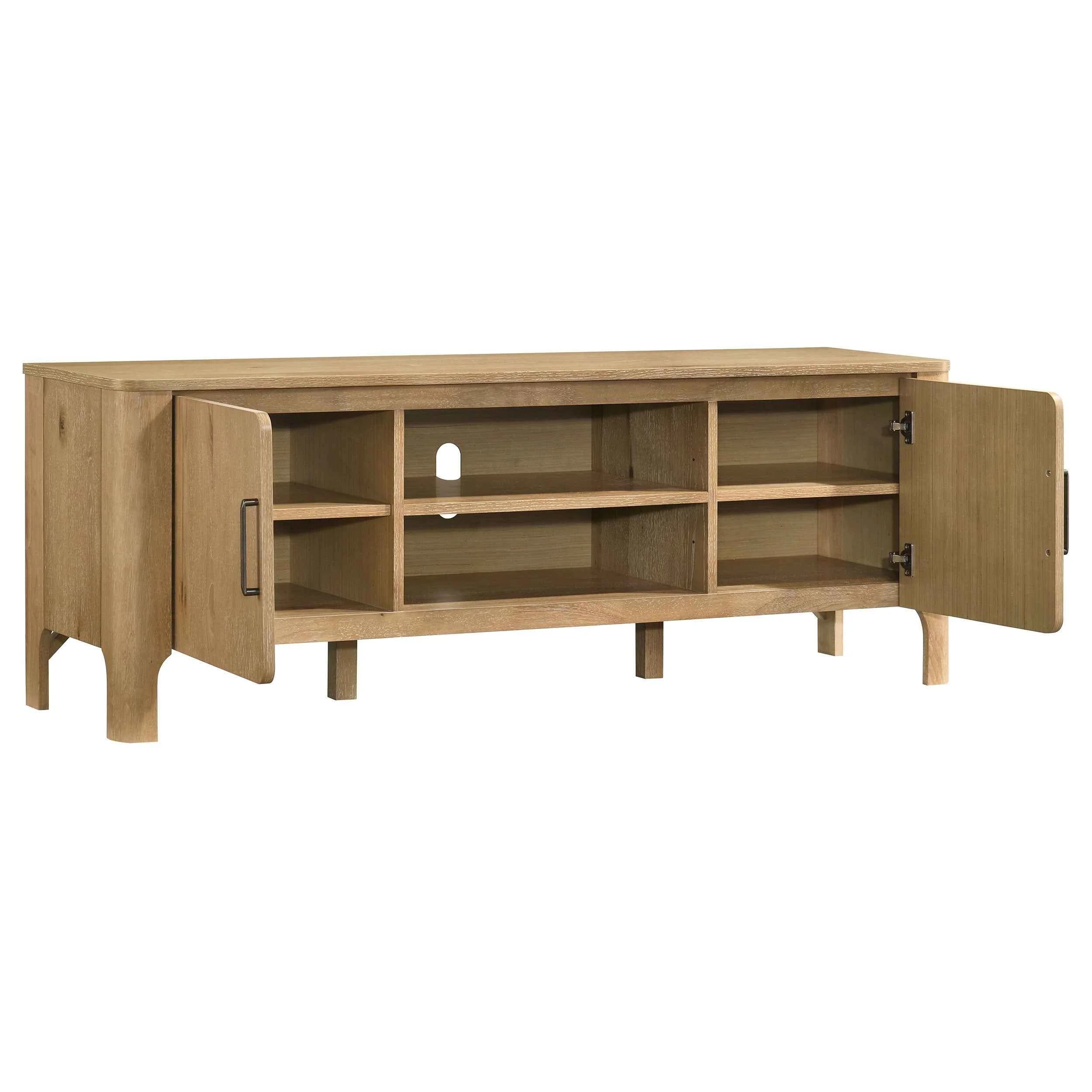 Rowe Light Oak 65-inch 2-door Wood TV Stand Media Console - Image 3