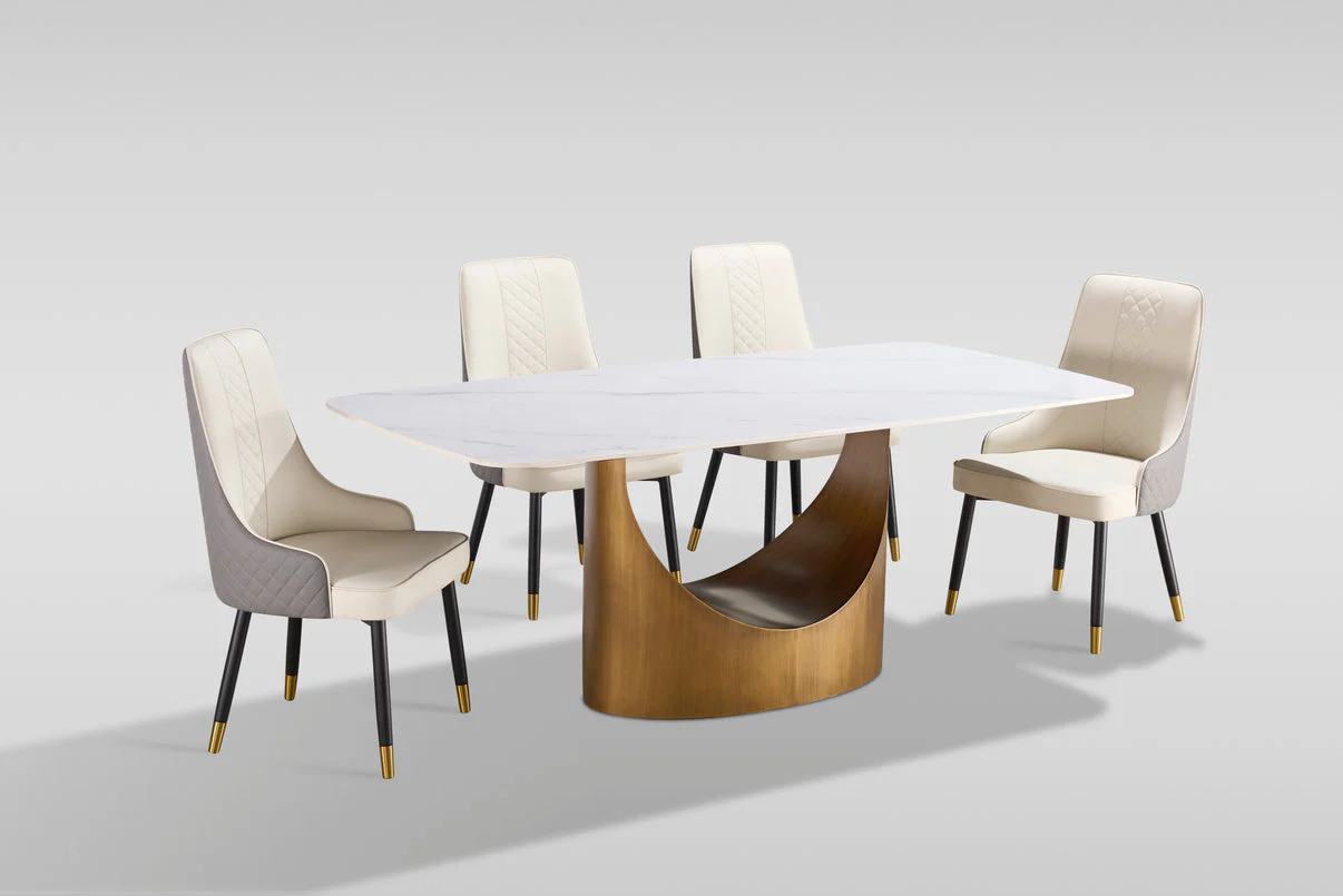 Roxy (White/Bronze) Dining Room Set - Image 2