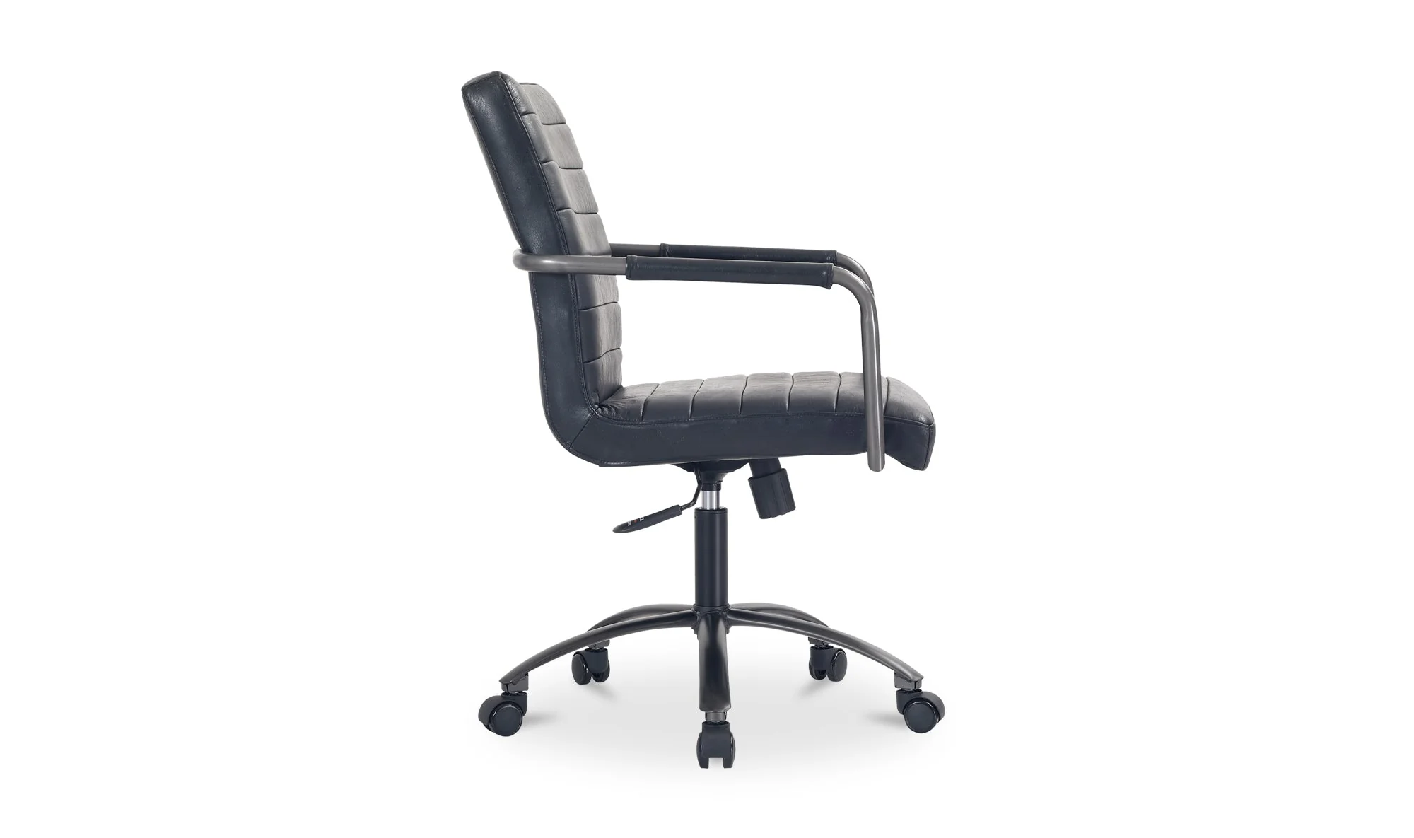 Roy Office Chair Black Leather - Image 3