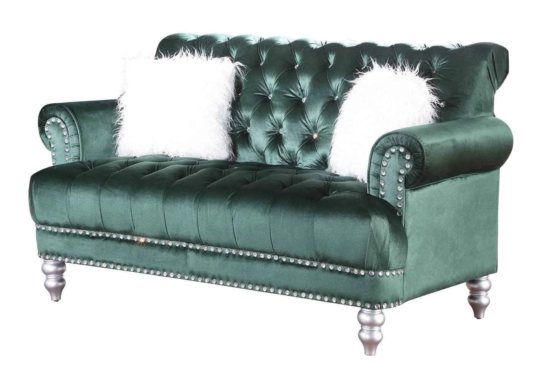 Royal Green Sofa & Loveseat - Image 3