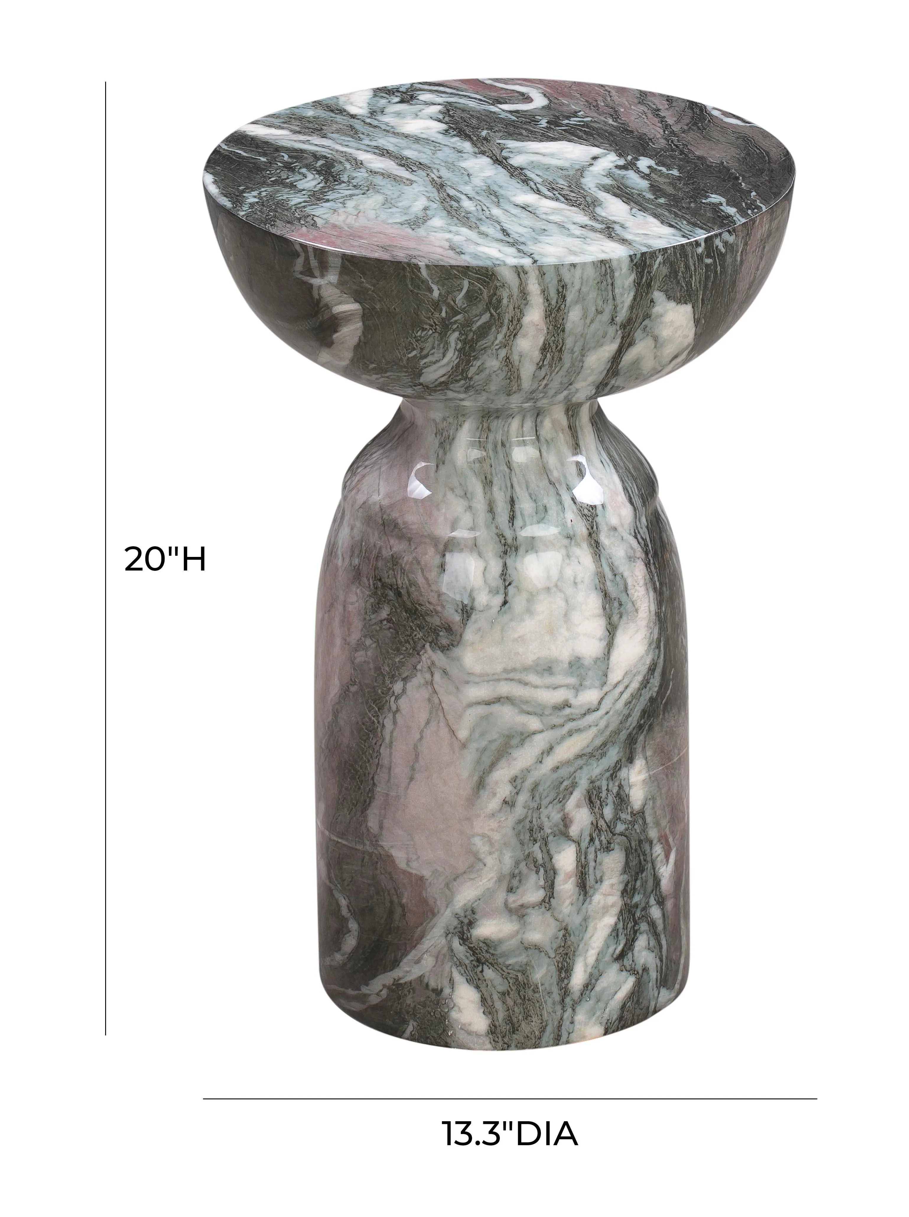 Rue Marble Indoor / Outdoor Round Side Table - Image 18
