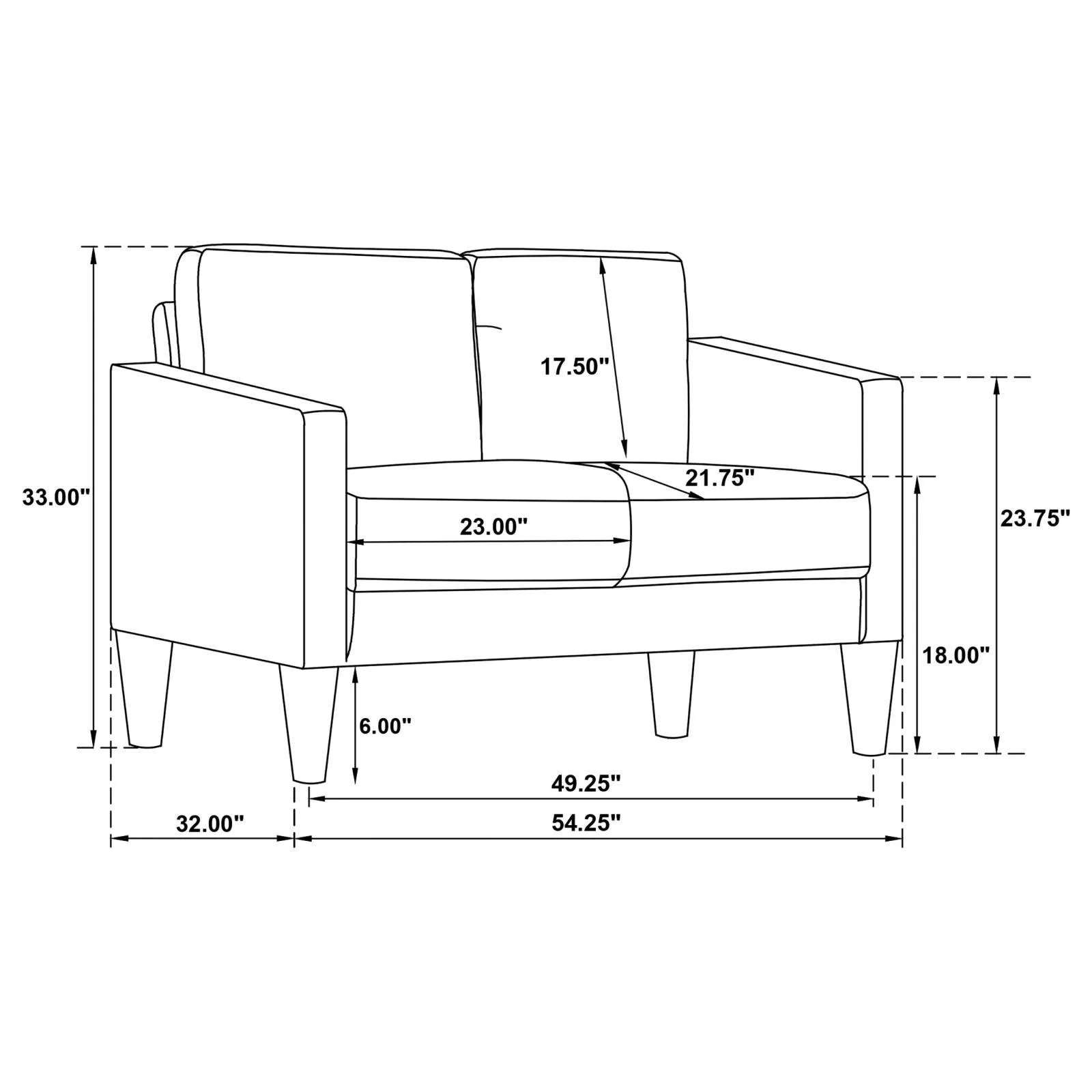 Ruth 2-piece Upholstered Track Arm Sofa Set Grey - Image 13