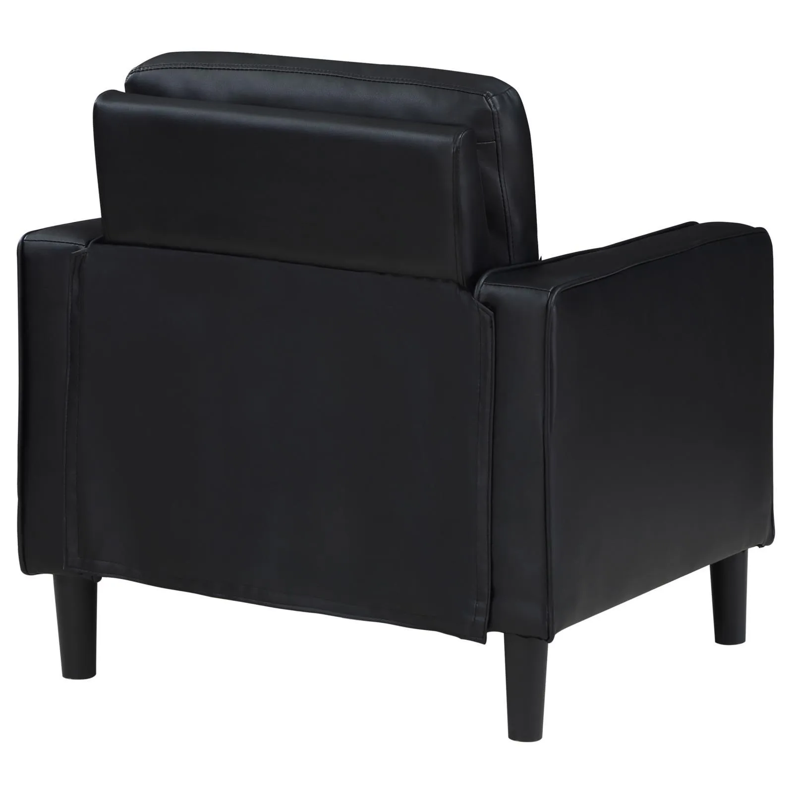 Ruth Black Faux Leather Upholstered Track Arm Accent Chair - Image 6