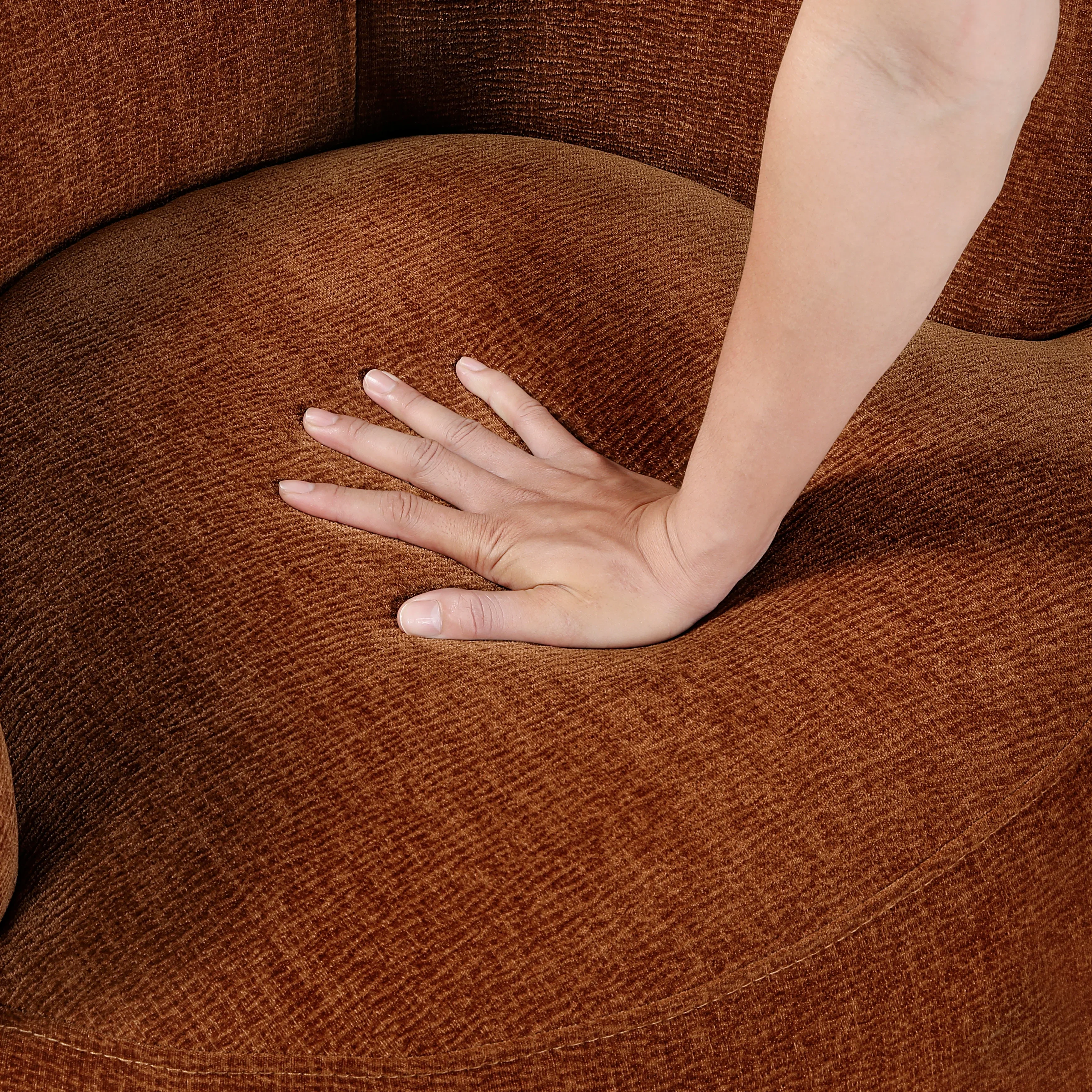 Ruvo Rusty Orange Swivel Accent Chair - Image 7