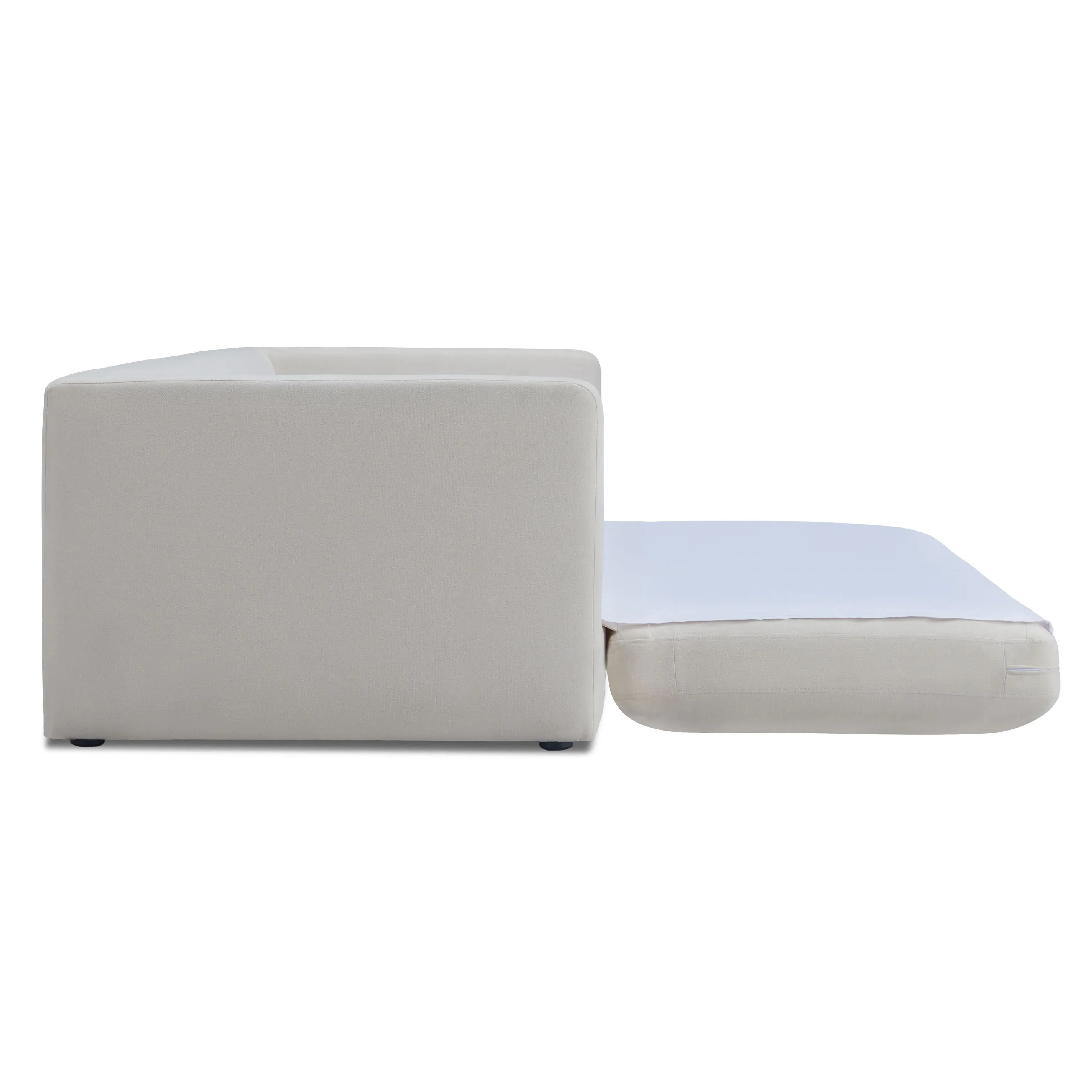 Ryan 91" Cream Upcycled Performance Linen Sofa Bed - Image 5