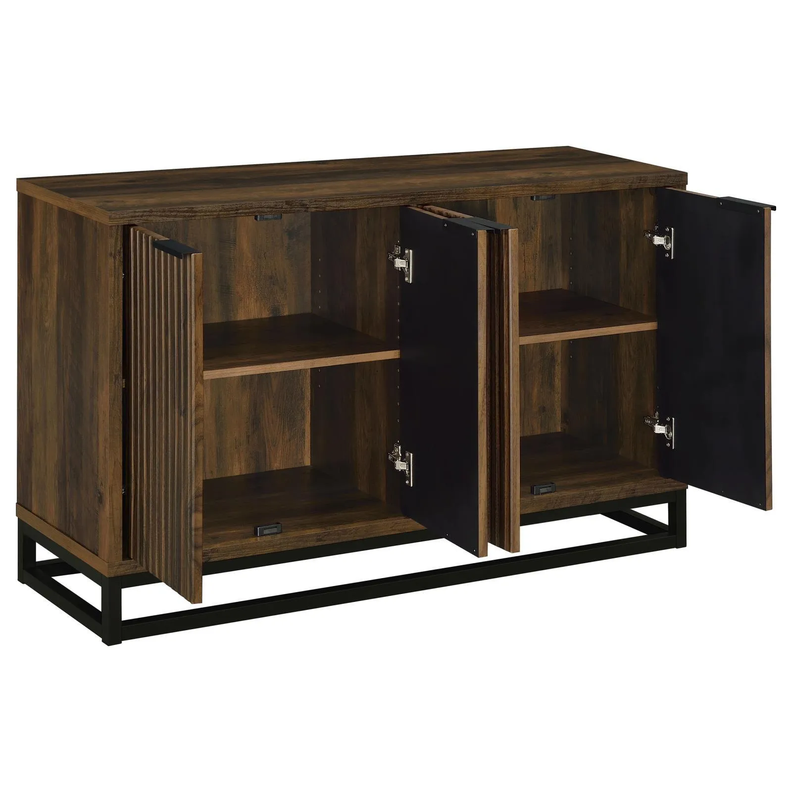 Ryatt Dark Pine 4-Door Engineered Wood Accent Cabinet - Image 2