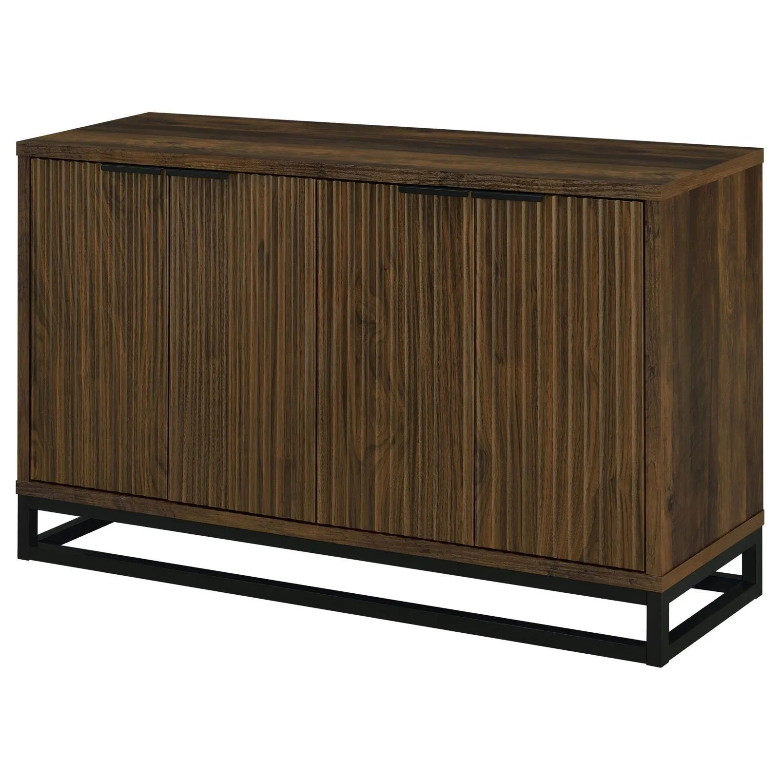 Ryatt Dark Pine 4-Door Engineered Wood Accent Cabinet - Image 4