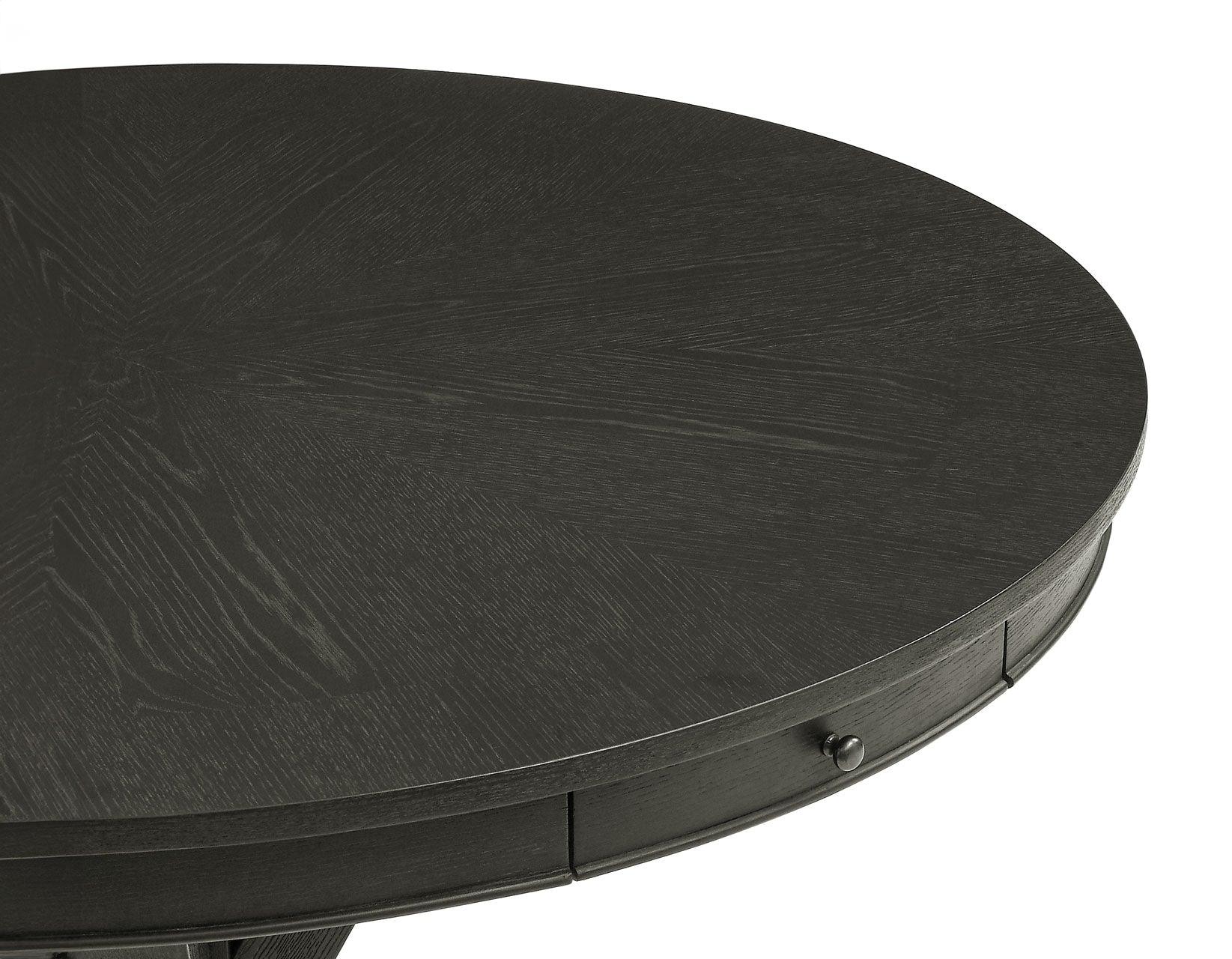 Rylie 48-inch Round Counter Dining Table with 4 Drawers and Game Top, Black Finish - Image 17