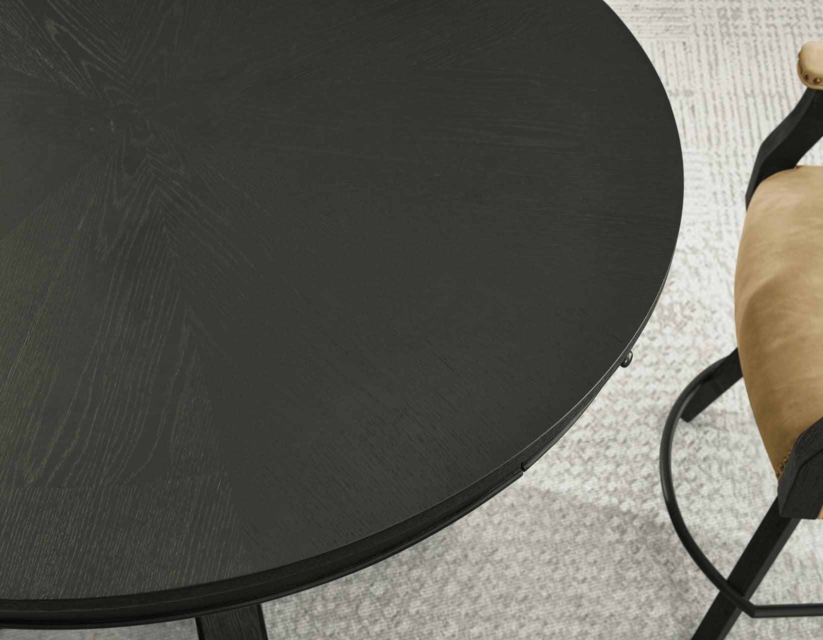 Rylie 48-inch Round Counter Dining Table with 4 Drawers and Game Top, Black Finish - Image 18