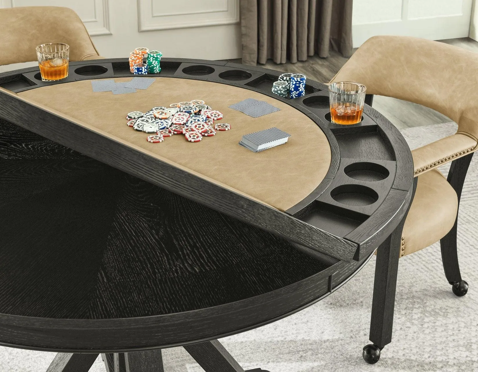 Rylie 6-PIece Counter Game Dining Set, Black Finish - Image 10