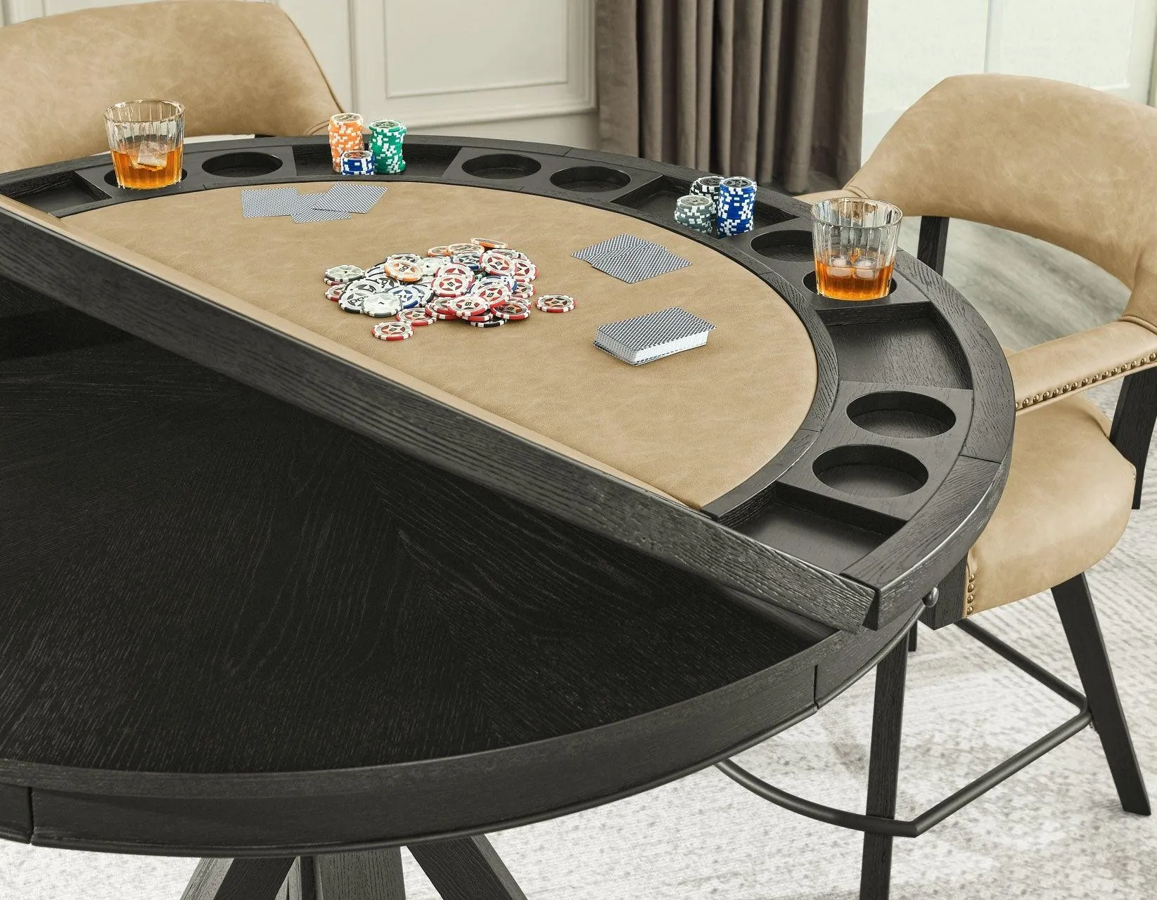 Rylie 6-PIece Counter Game Dining Set, Black Finish - Image 8