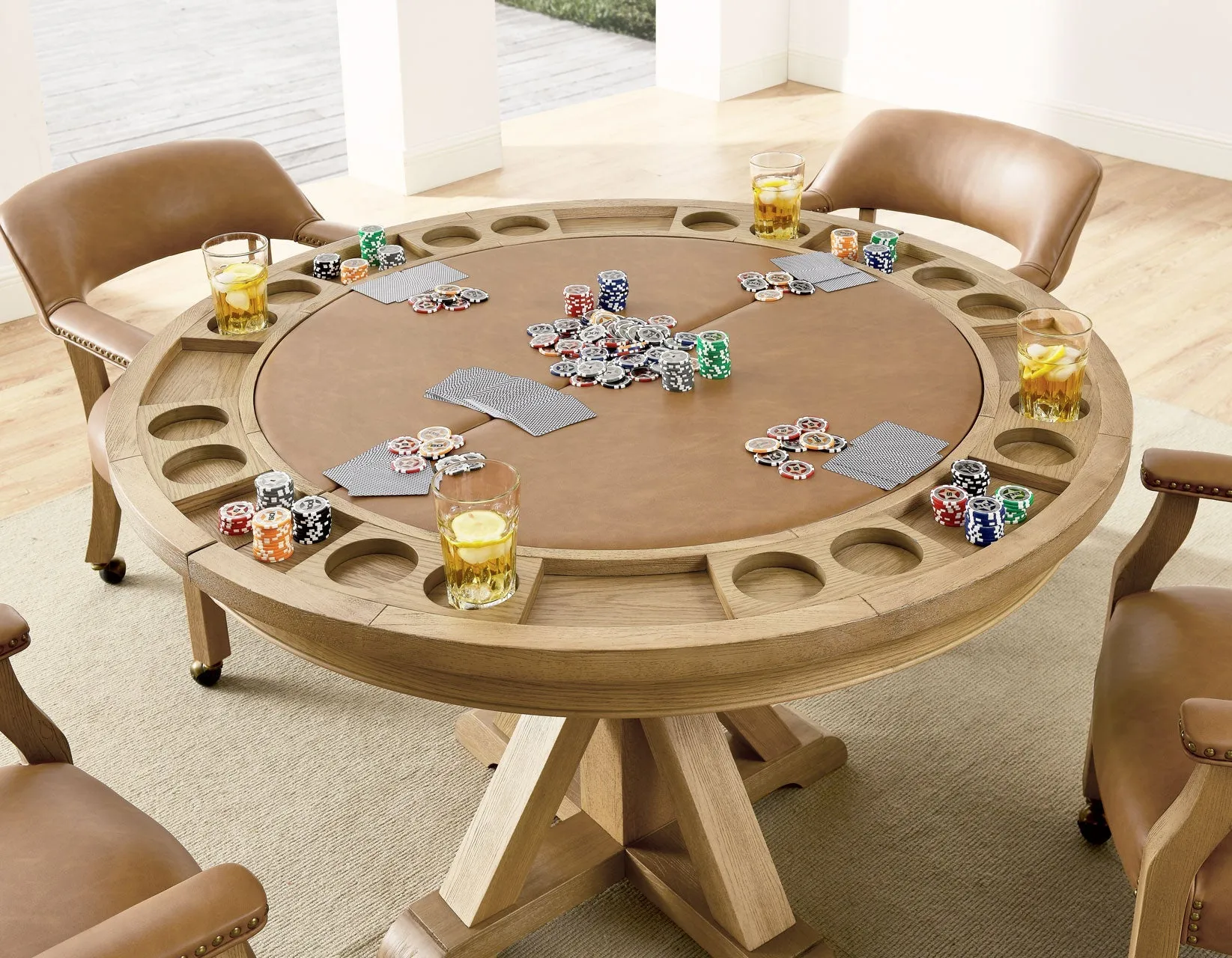Rylie 6-Piece Game Dining Set, Natural Finish - Image 3