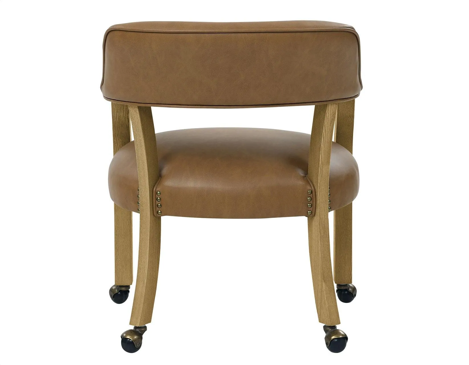 Rylie Captains Chair, Natural Finish with Camel Vegan Leather - Image 6