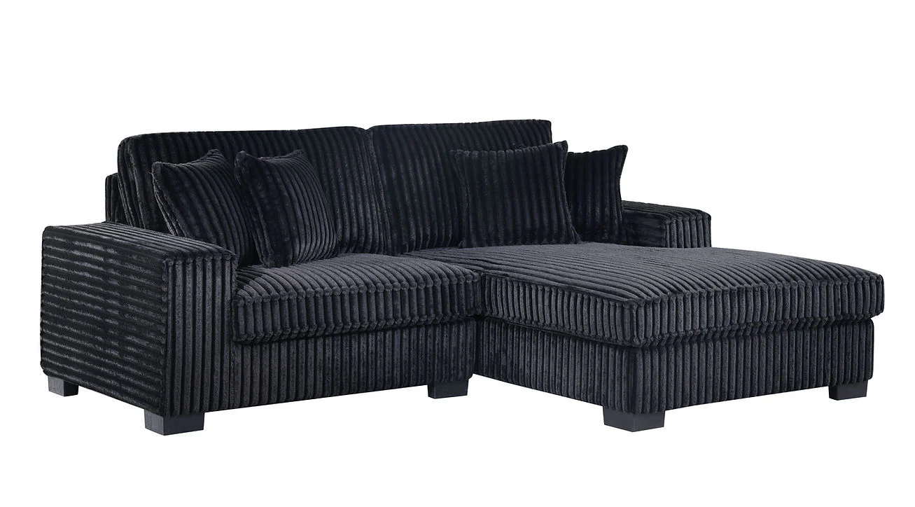 Comfy II Black 2-Piece Right Arm Facing (RAF) Sectional - Image 3