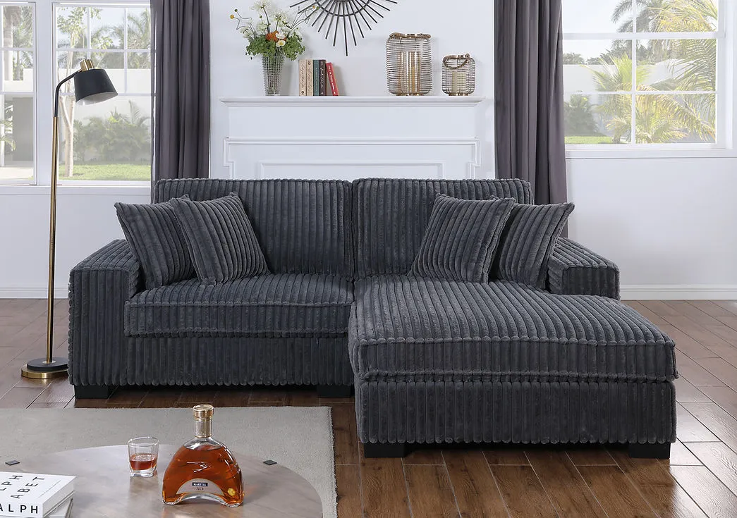 Comfy II Grey 2-Piece Right Arm Facing (RAF) Sectional - Image 2