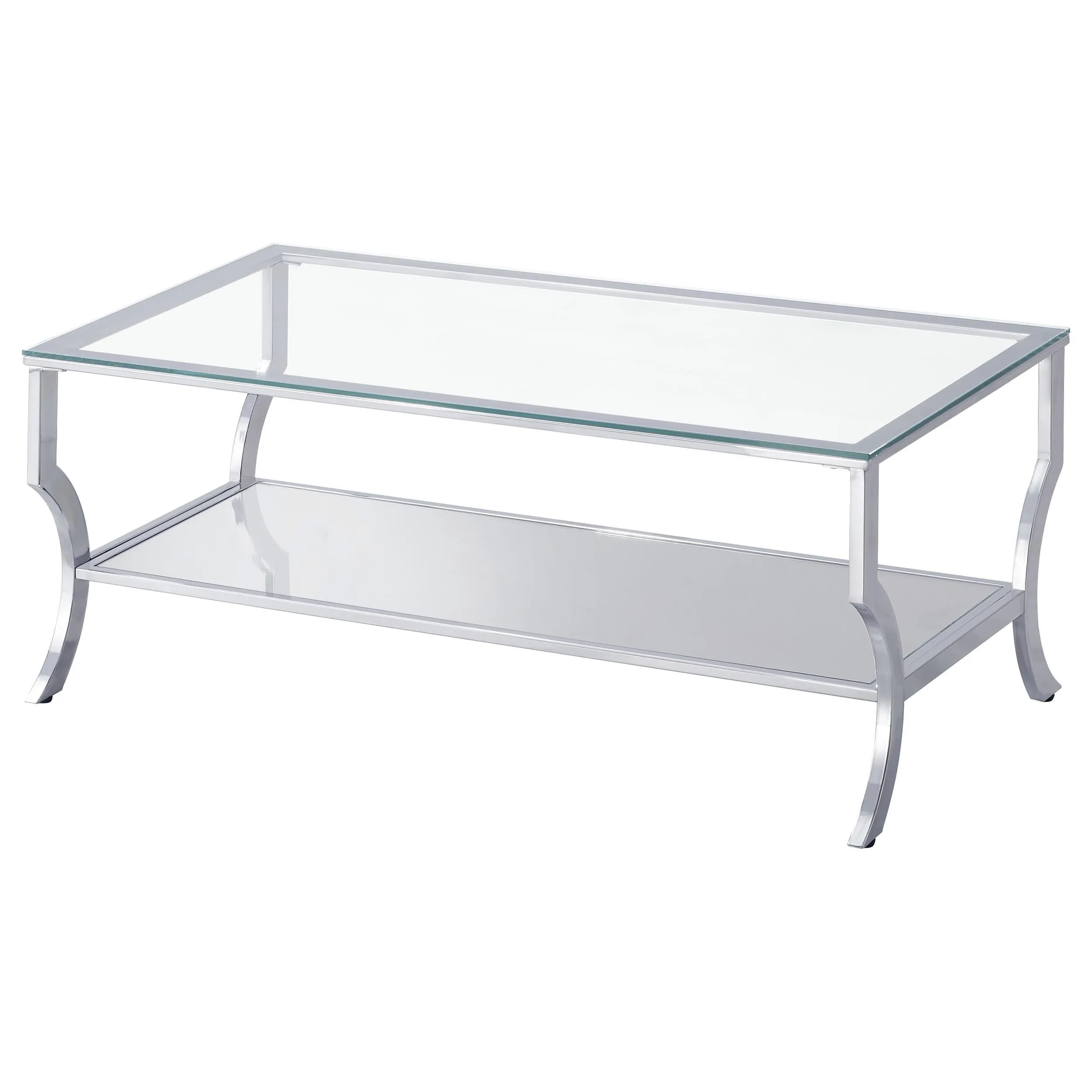 Saide Chrome 2-Piece Glass Top Coffee and End Table Set - Image 4
