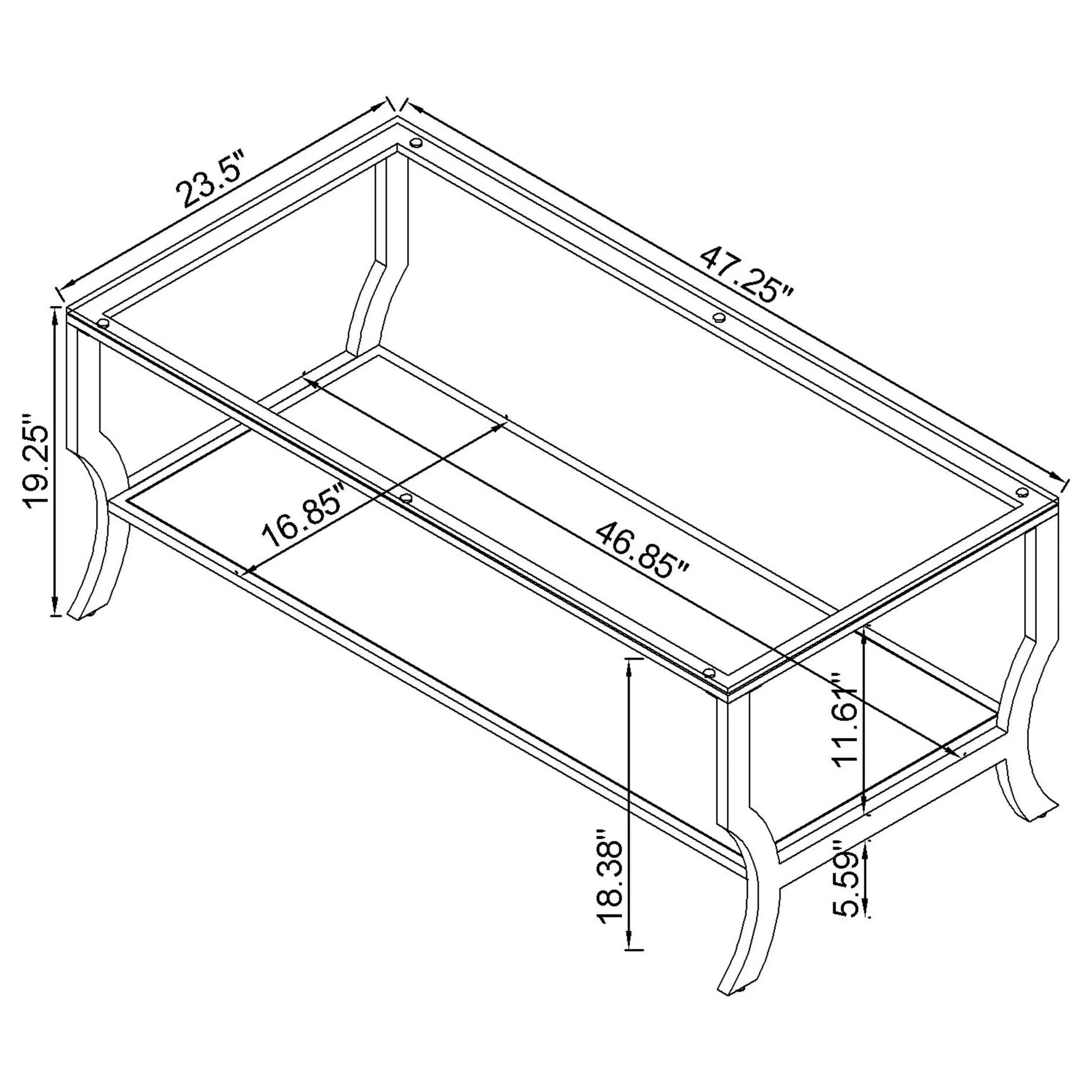 Saide Chrome 3-Piece Glass Top Coffee and End Table Set - Image 6