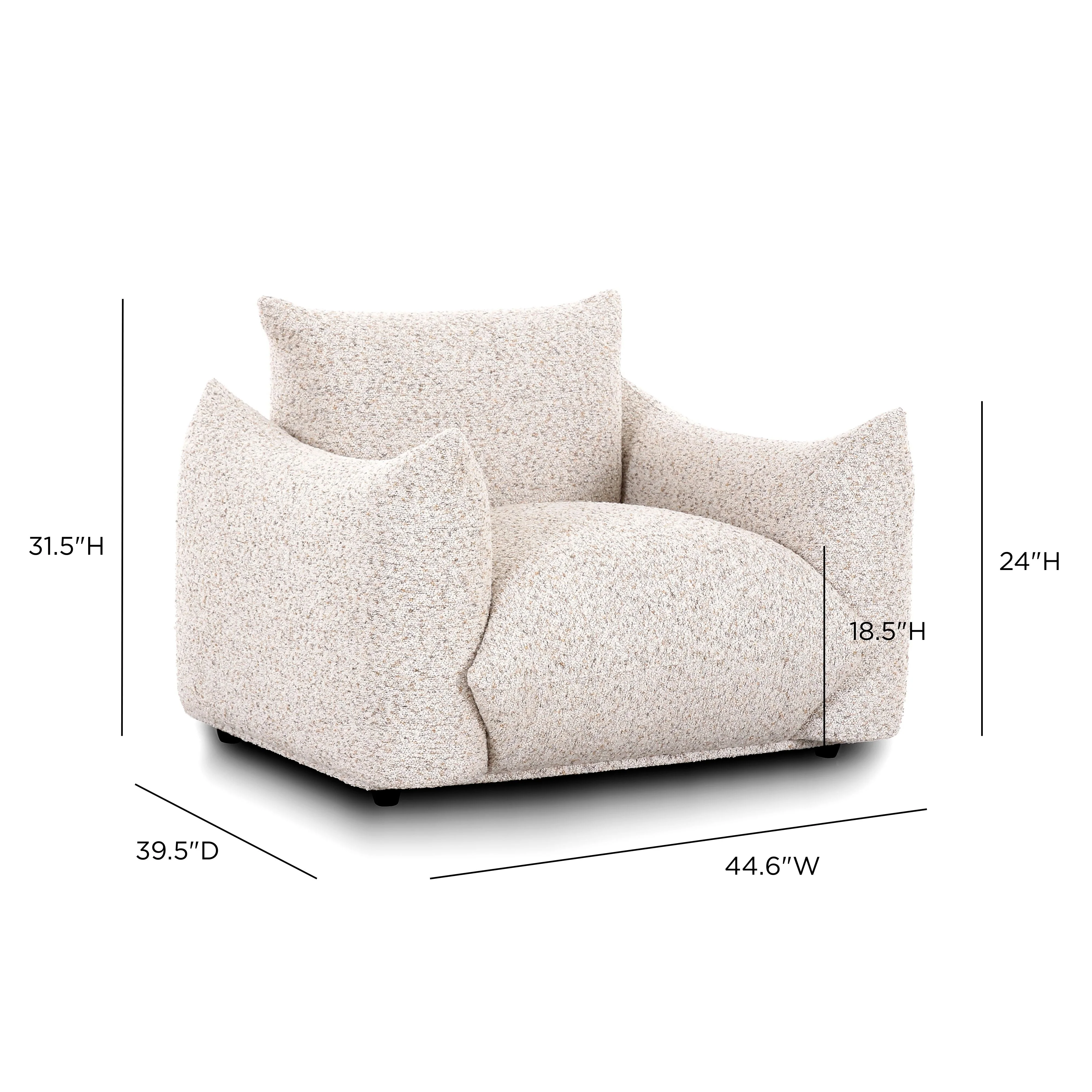 Saint Tropez Nubby Fabric Armchair in Sand - Image 5