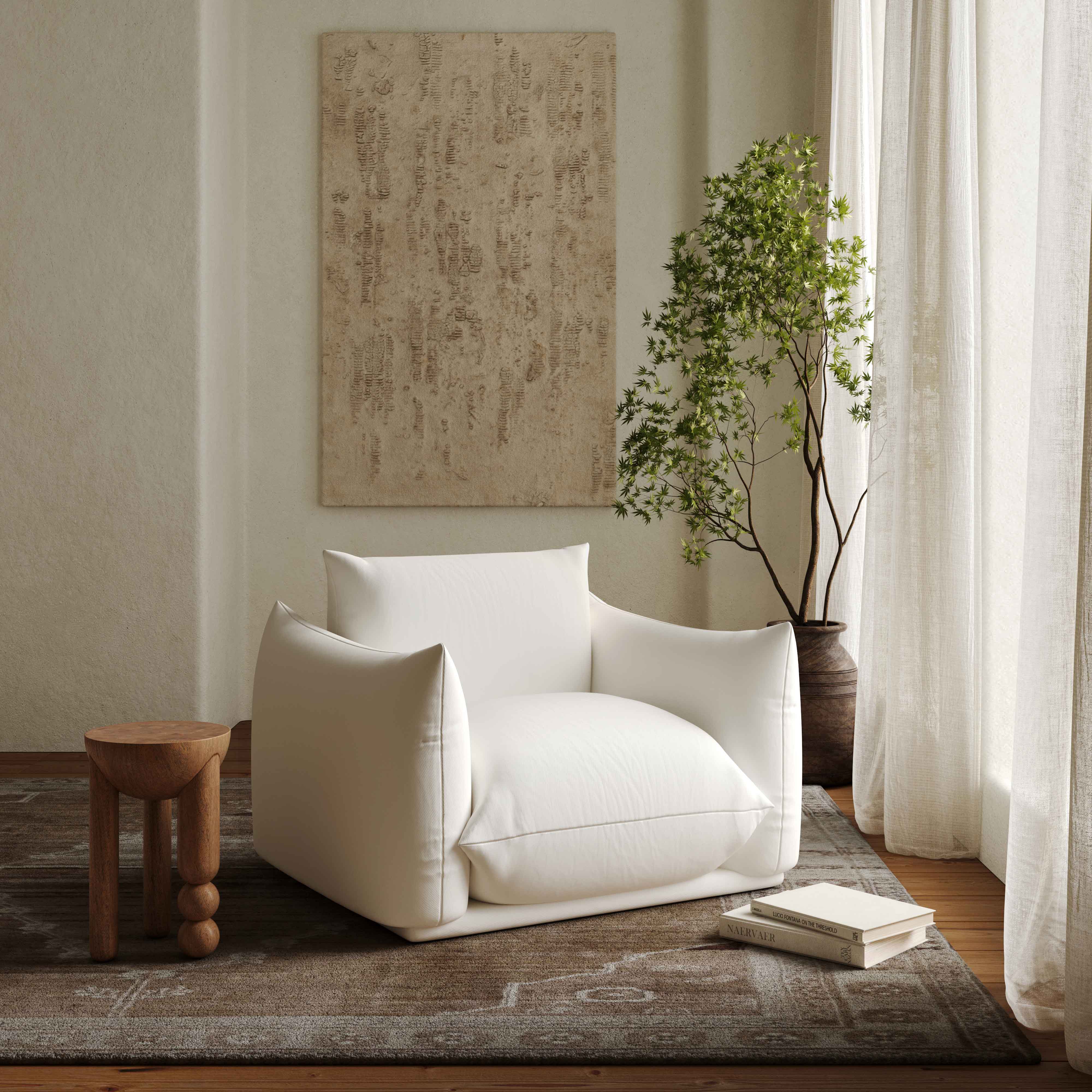 Saint Tropez Pearl Performance Fabric Stuffed Armchair - Image 3