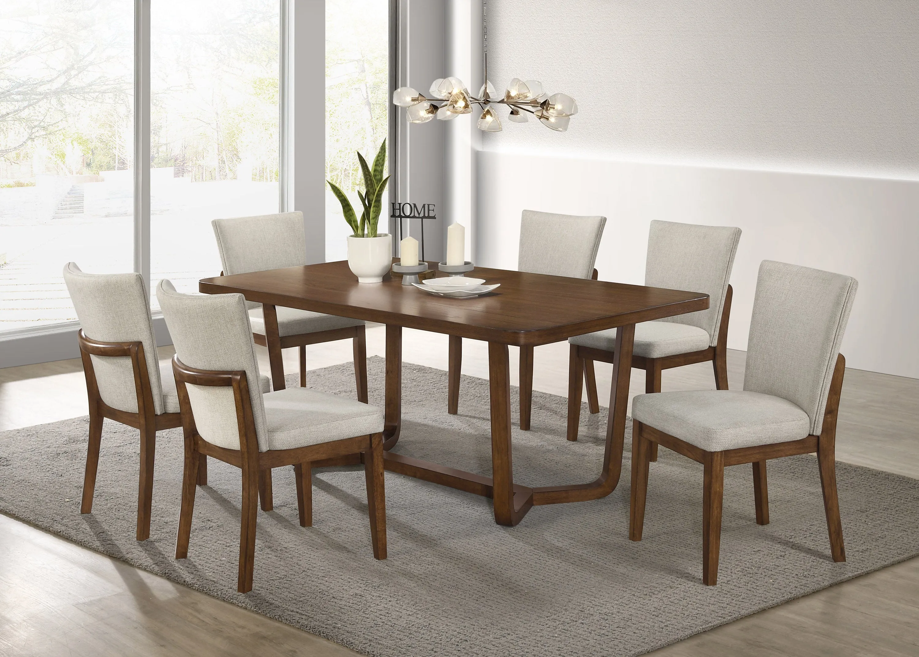 Salerno Beige and Brown Dining Set - Image 2