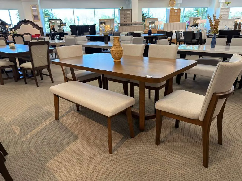 Salerno Beige and Brown Dining Set - Image 3