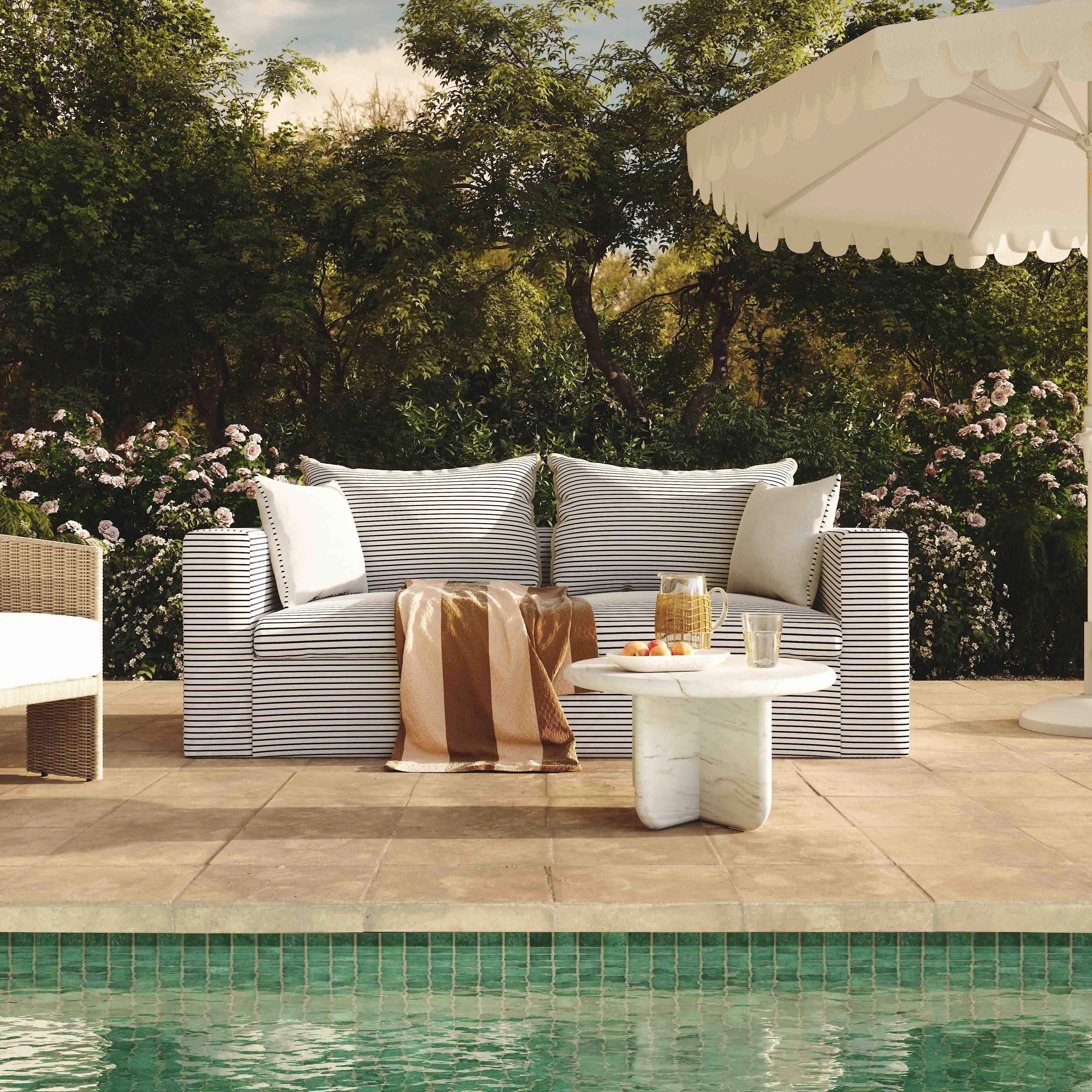 Salty Striped Outdoor Sofa - Image 15