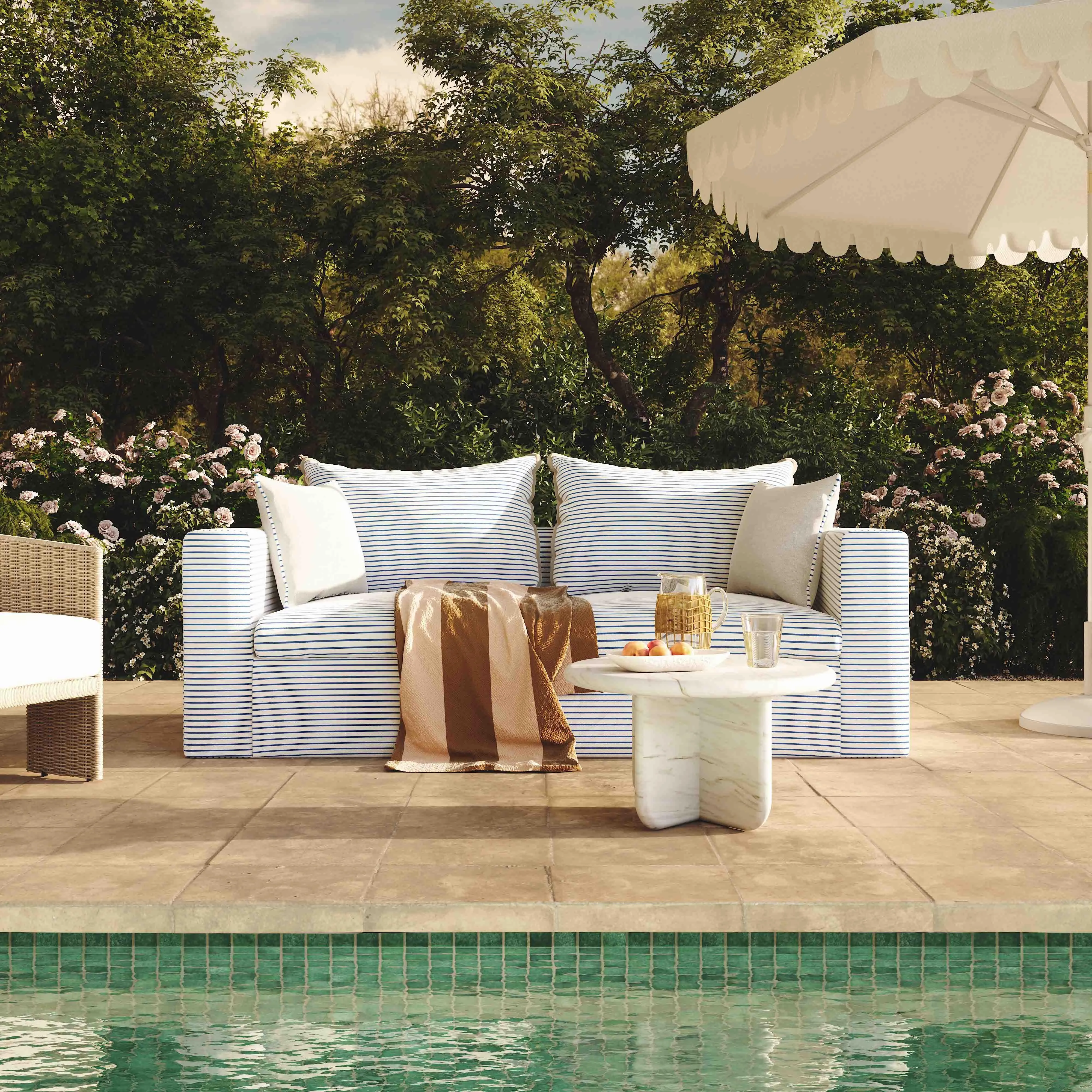Salty Striped Outdoor Sofa - Image 8