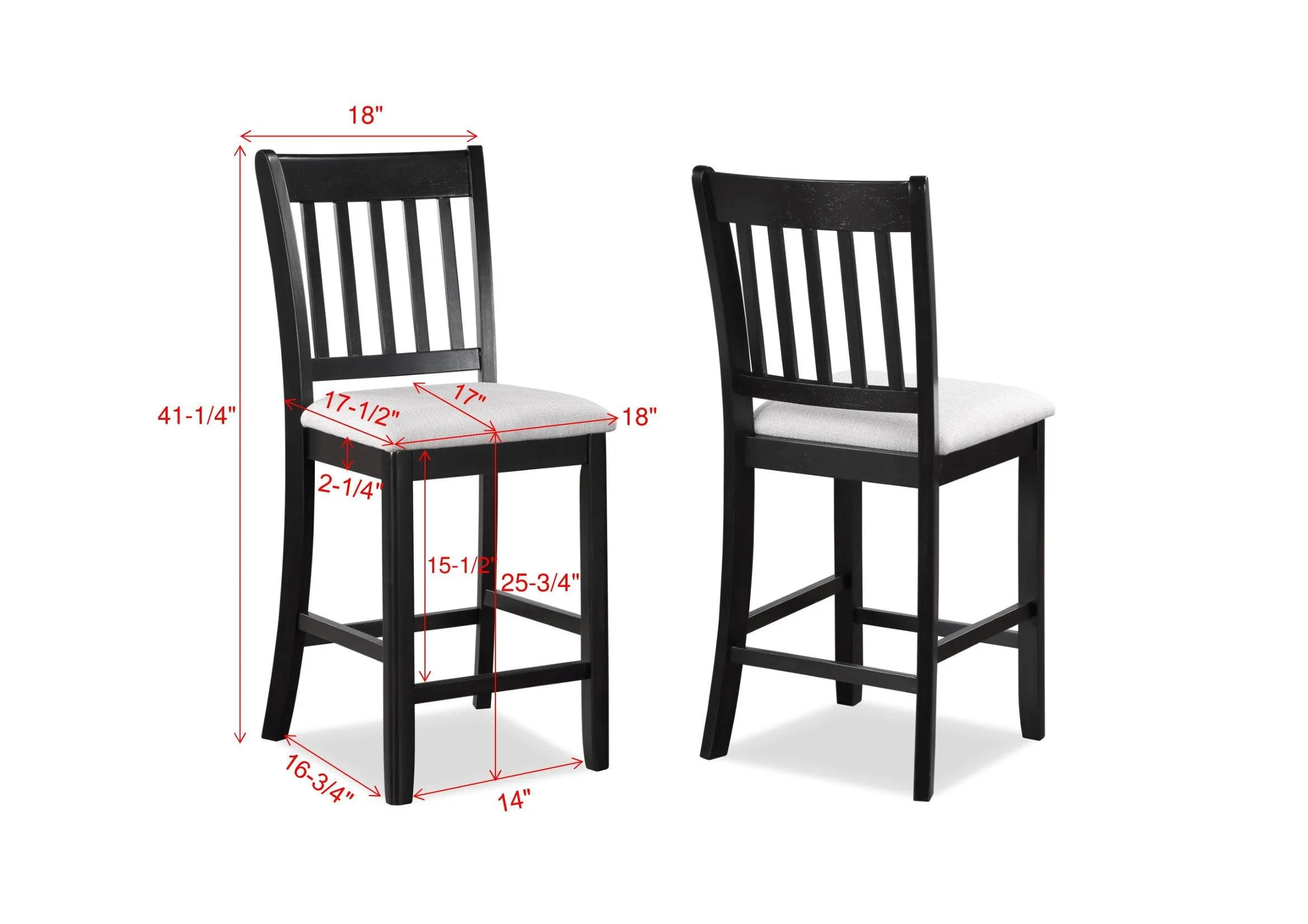 Salvador Black and White 5-Piece Counter Height Dining Set - Image 7
