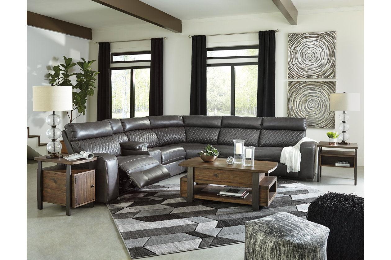 Samperstone Gray 6-Piece Power Reclining Modular Sectional - Image 4