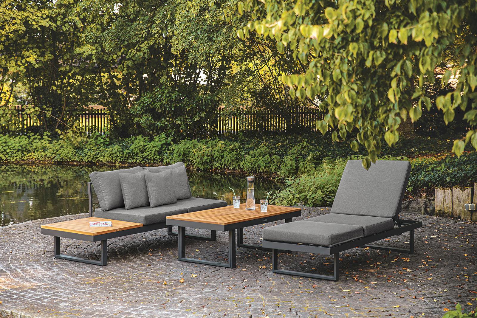 San Jose Gun Metal/Natural/Gray Modular Sectional - Image 2